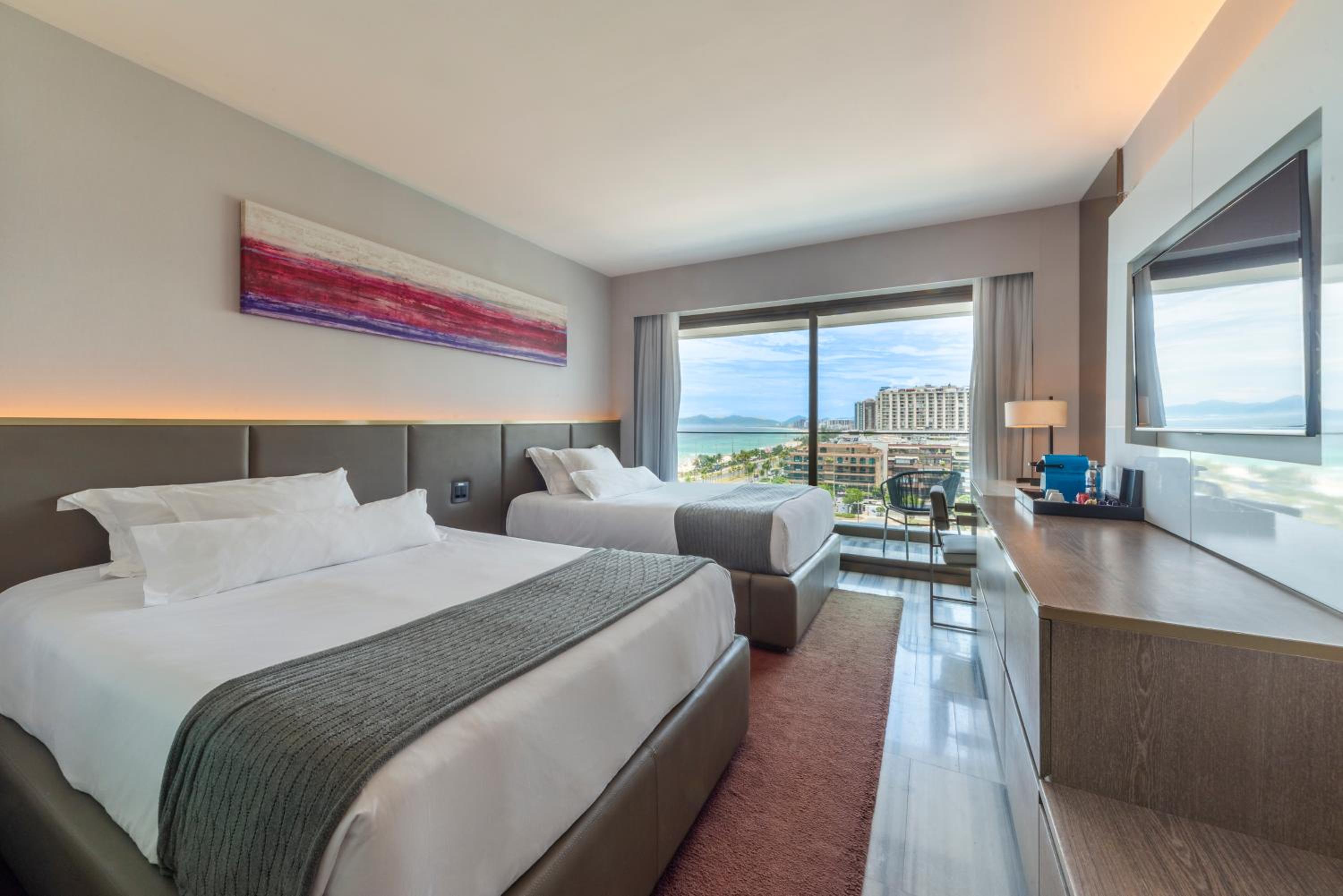 Room, 2 Double Beds, Lateral Side Sea View