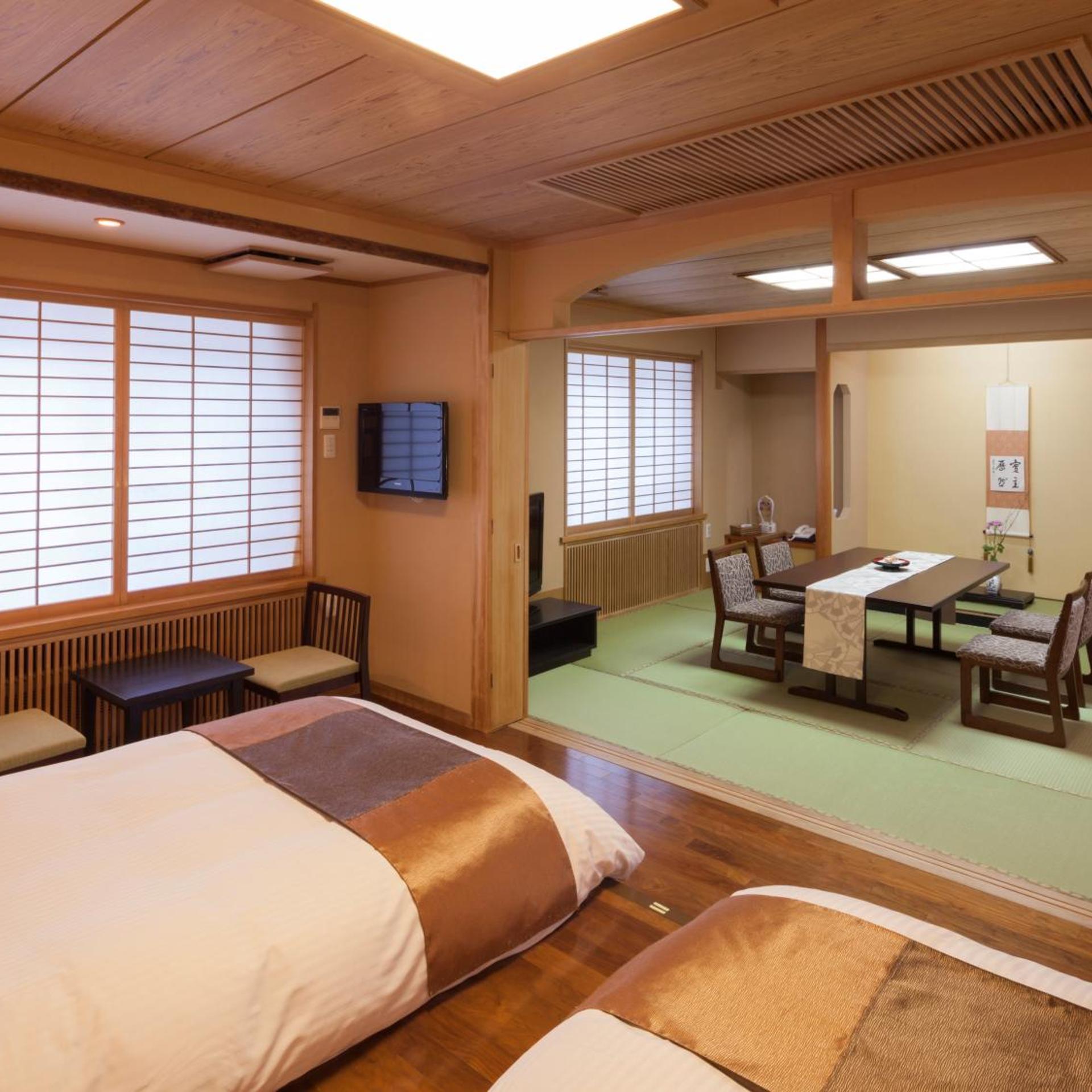 Japanese, Modern, Silver, Twin Beds, Tatami