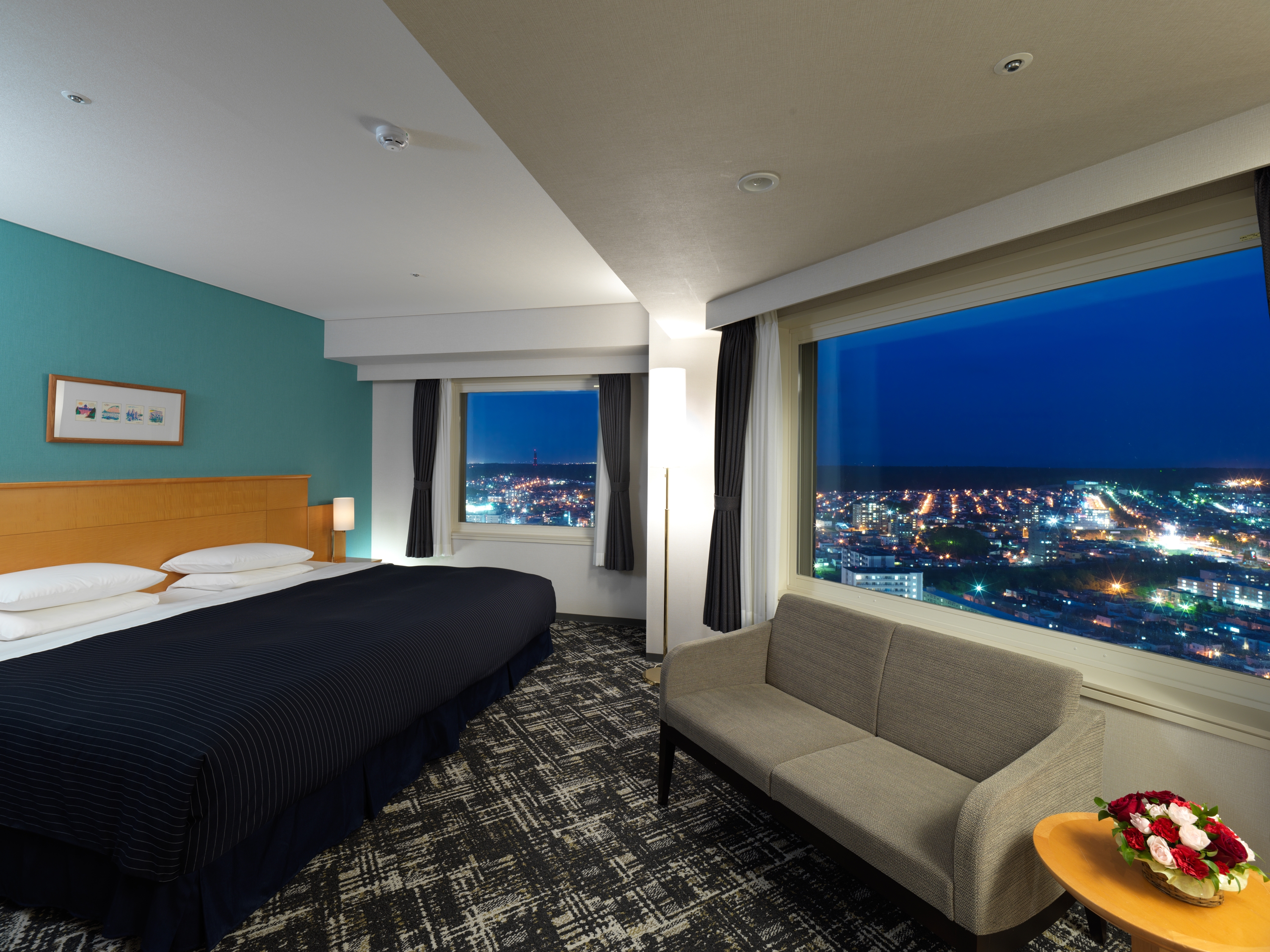 Sky, Single, Double Bed, Corner