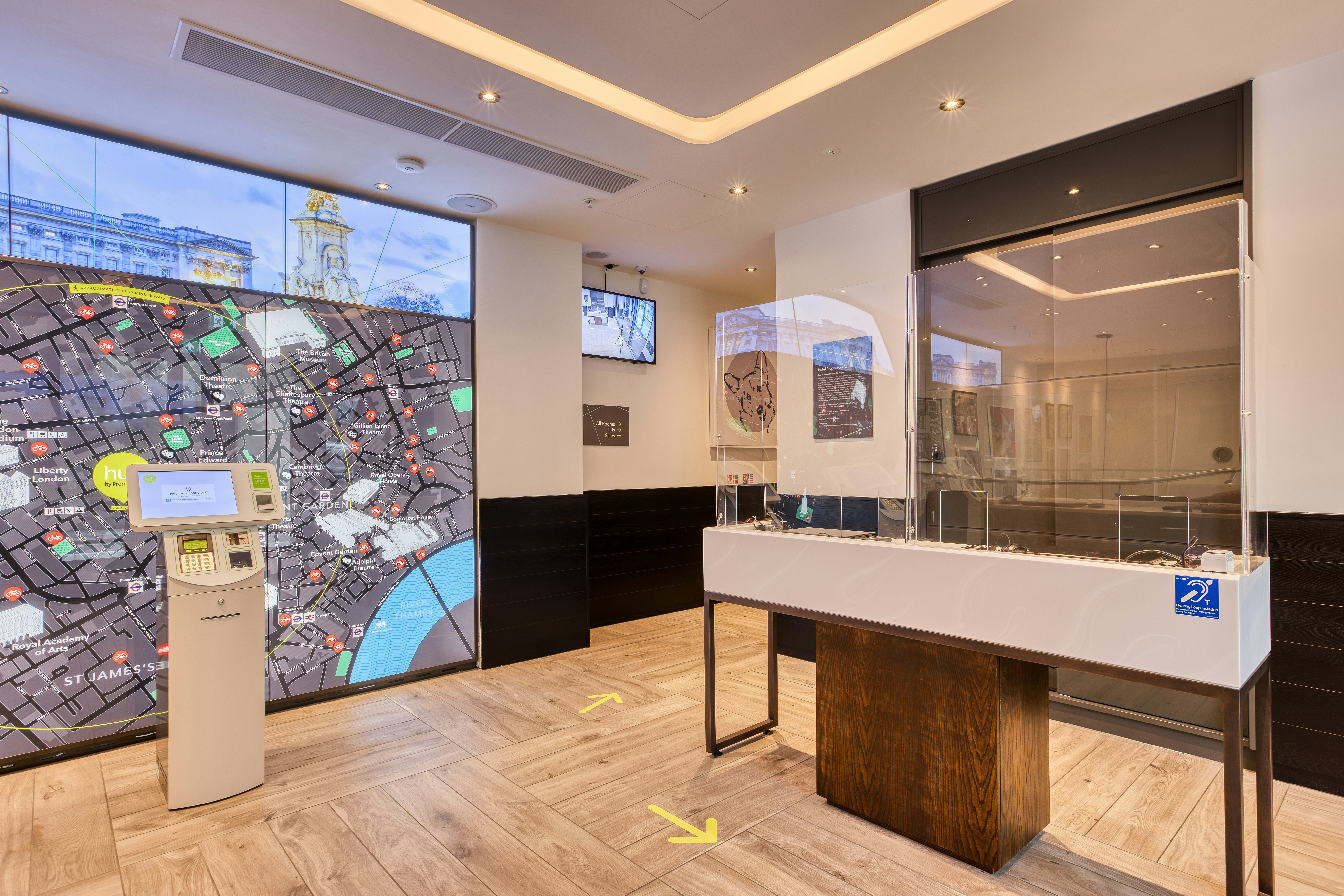 Lobby at Hub by Premier Inn London Soho hotel, LONDON