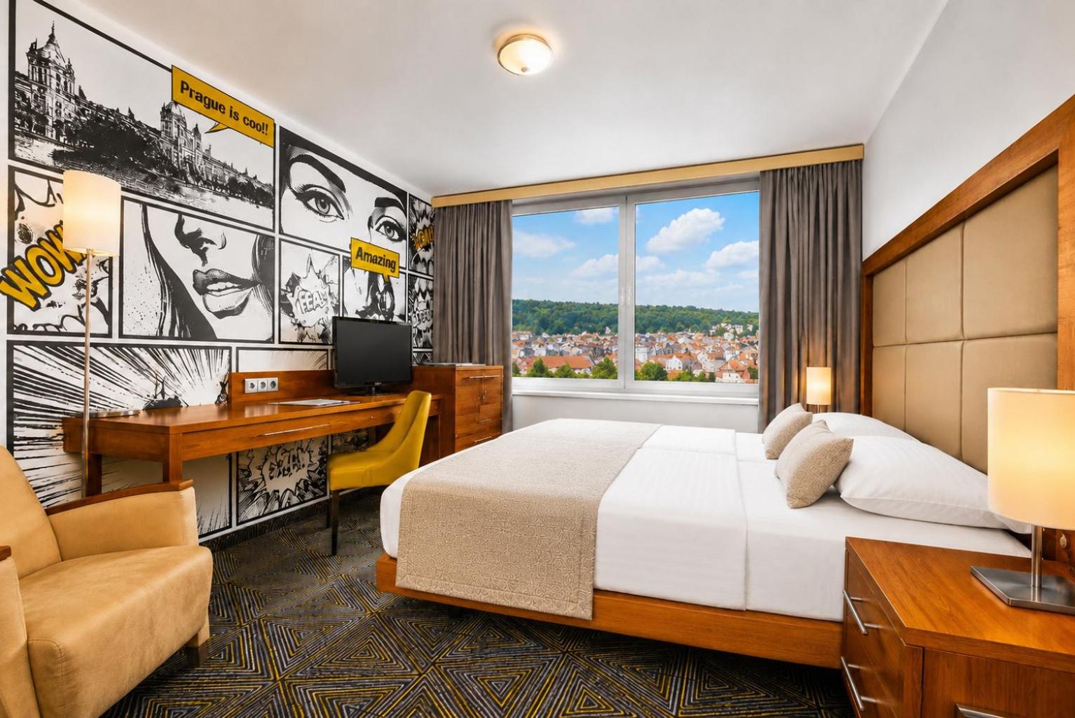 غرفة سوبيريور بسرير مزدوج بإطلالة على المدينة، Hotel Uno Prague 2/7