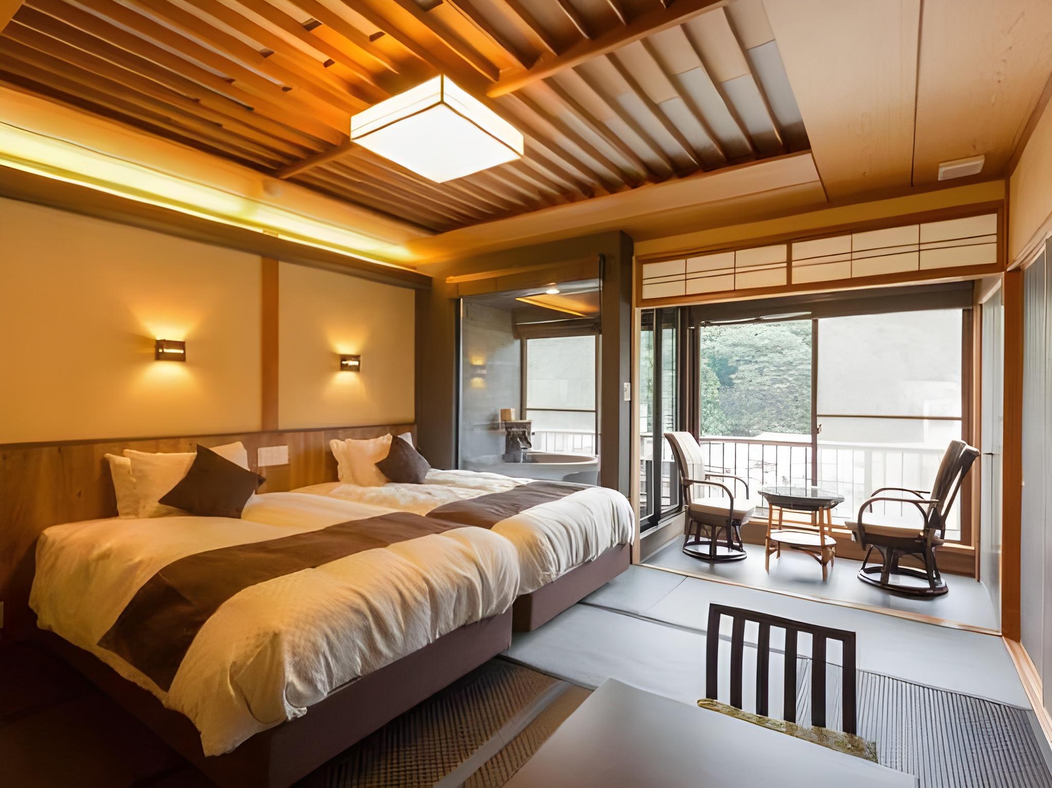 Semi Room, Japanese, Modern, Superior, 2 Semi Double Beds, Outdoor Bath