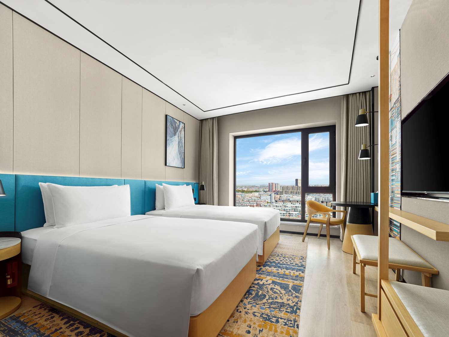 غرفة بسريرين منفصلين، Hilton Garden Inn Anshan Haicheng 3/7