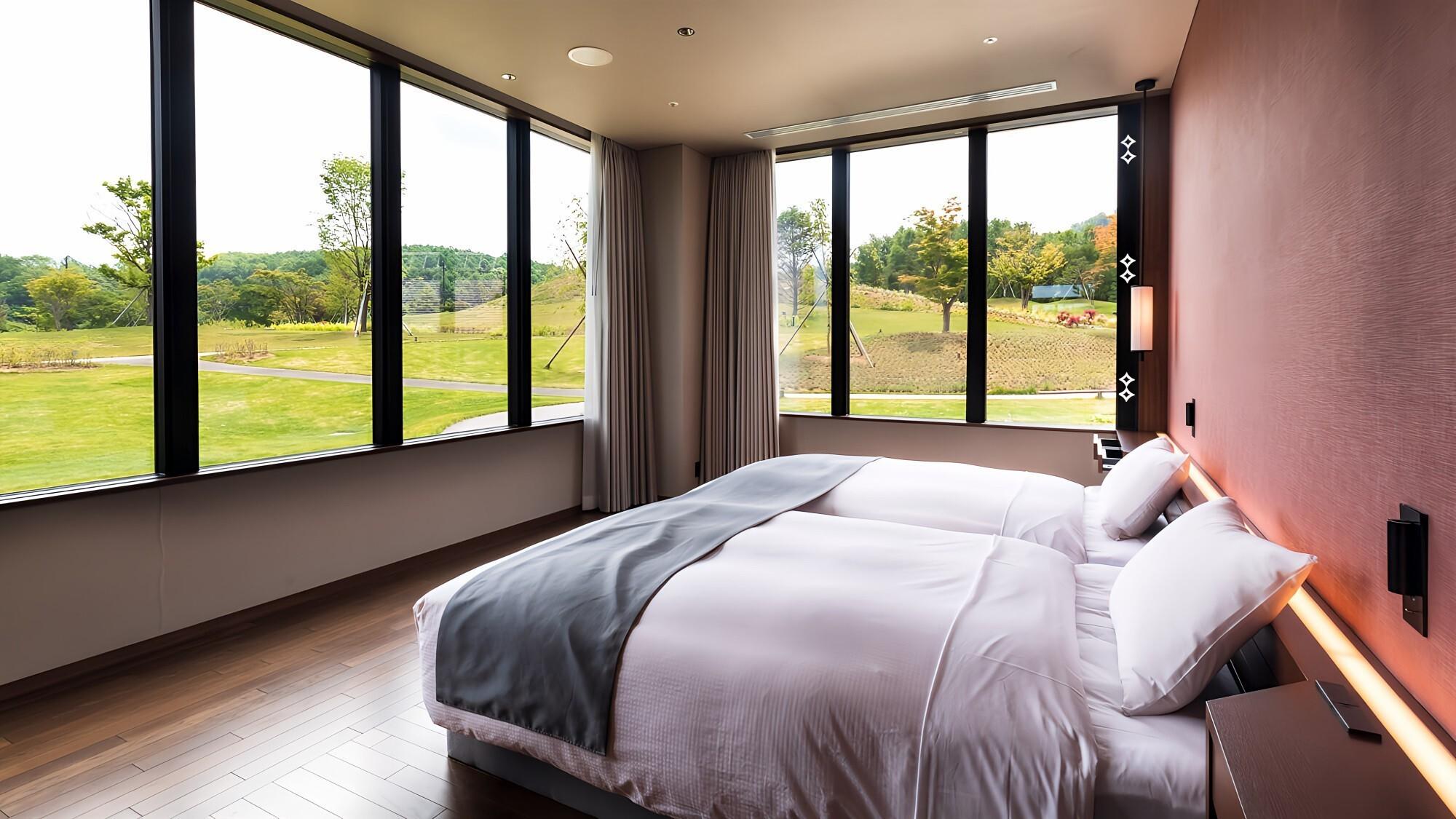 Designer, Deluxe, Twin Beds, Outdoor Bath, East Wing