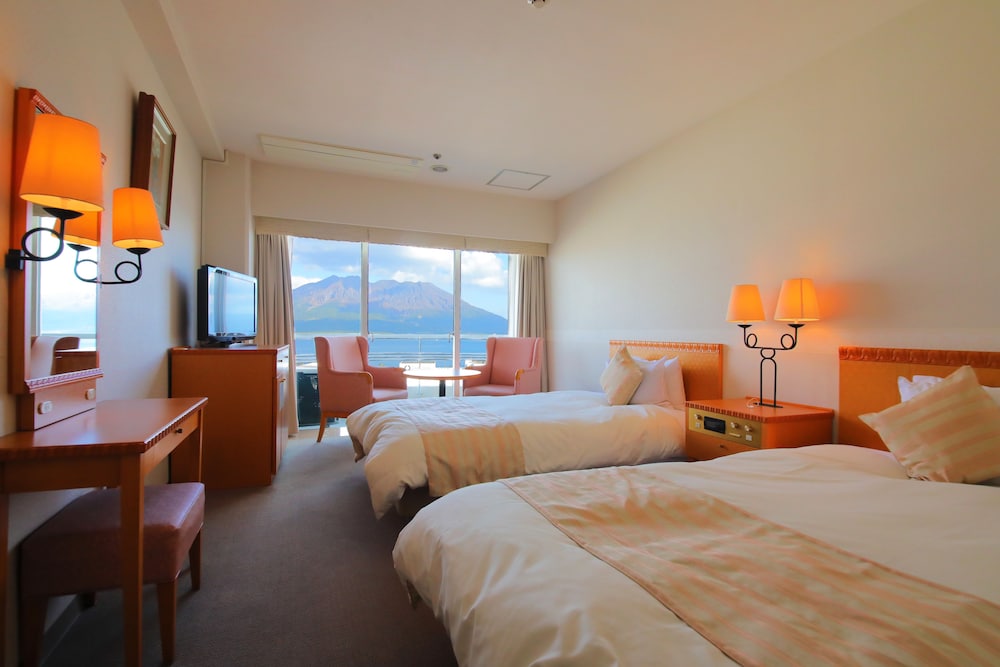 غرفة بسريرين منفصلين في طابق مرتفع، Kagoshima Sun Royal 2/10
