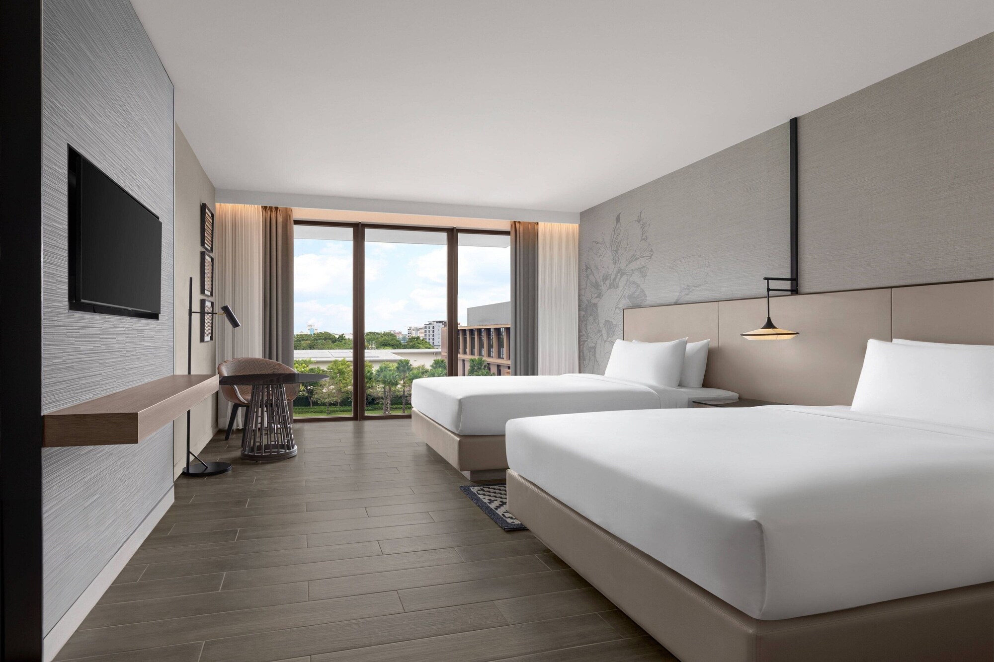 غرفة ديلوكس بسريرين مزدوجين، Courtyard by Marriott Bangkok Suvarnabhumi Airport 3/6