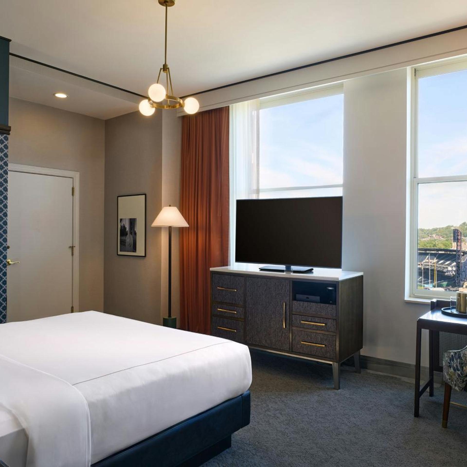 Room, King Bed, Living Area, Concierge