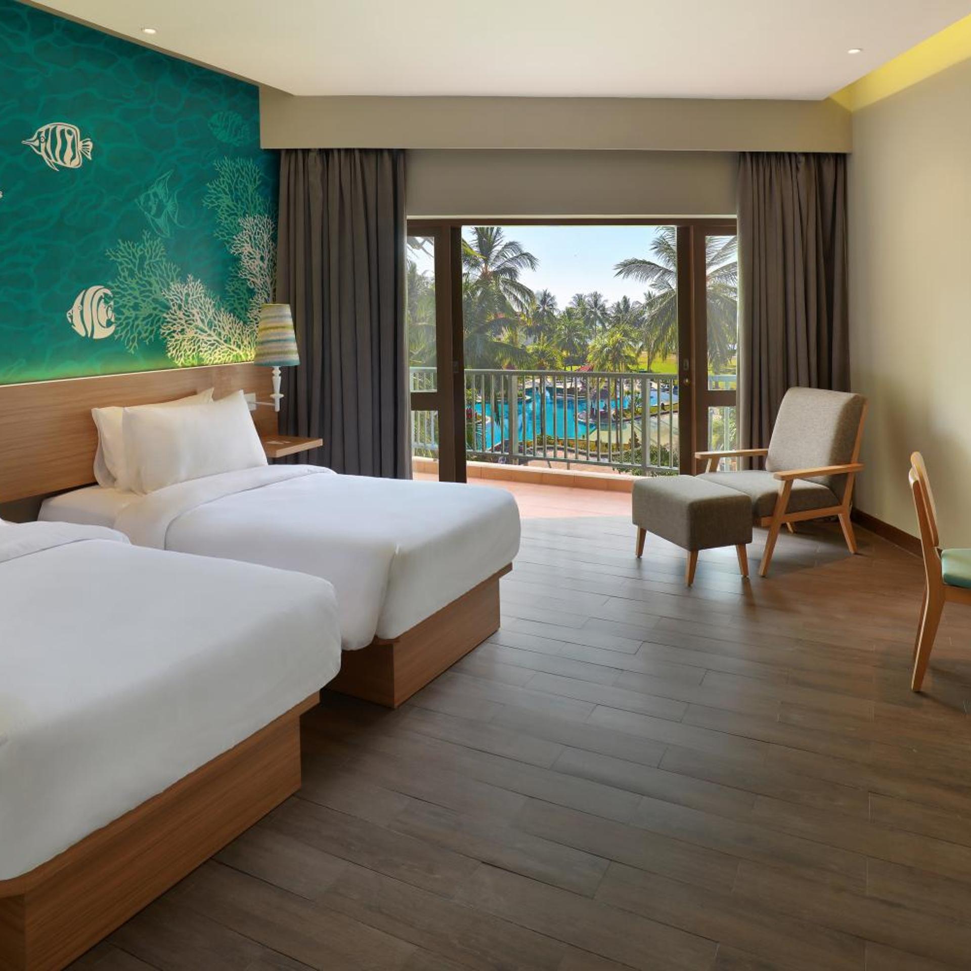 Deluxe, Twin Beds, Pool Terrace
