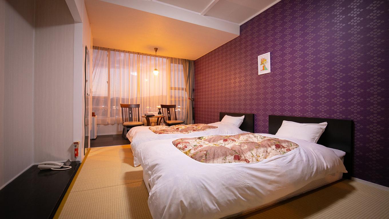 Room, Twin Beds, Town Side, Tatami