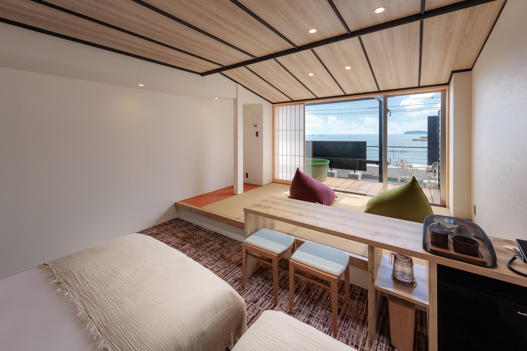 Japanese Western, Ocean View, Night View, Tatami