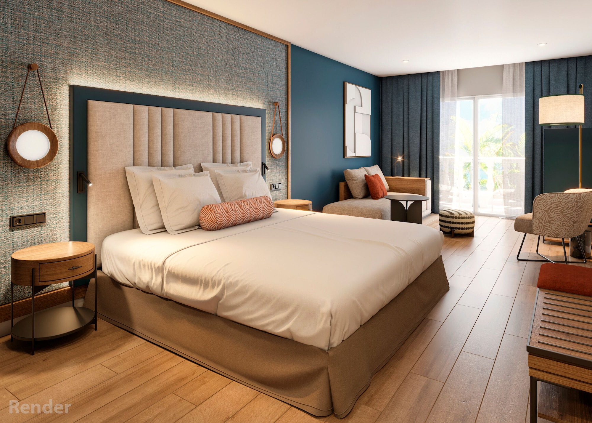 Junior Suite, King Bed, Pool View, Sun Room, Direct Pool Access