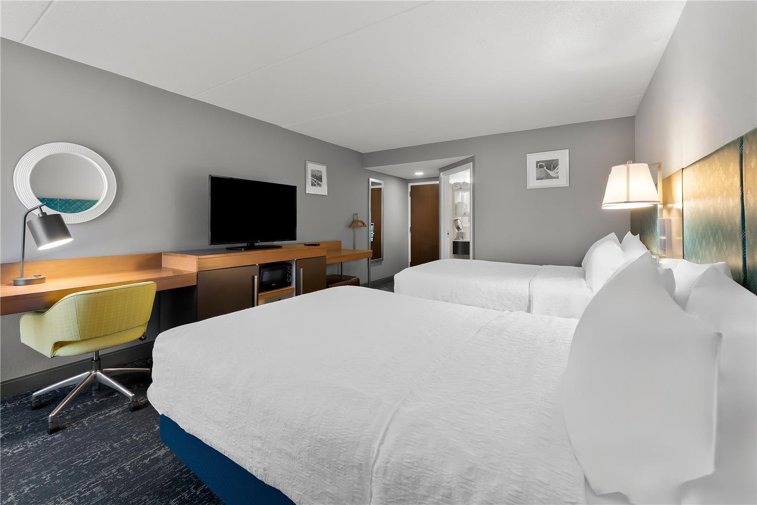 غرفة بسريرين كوين، Hampton Inn Suites Newtown 3/5