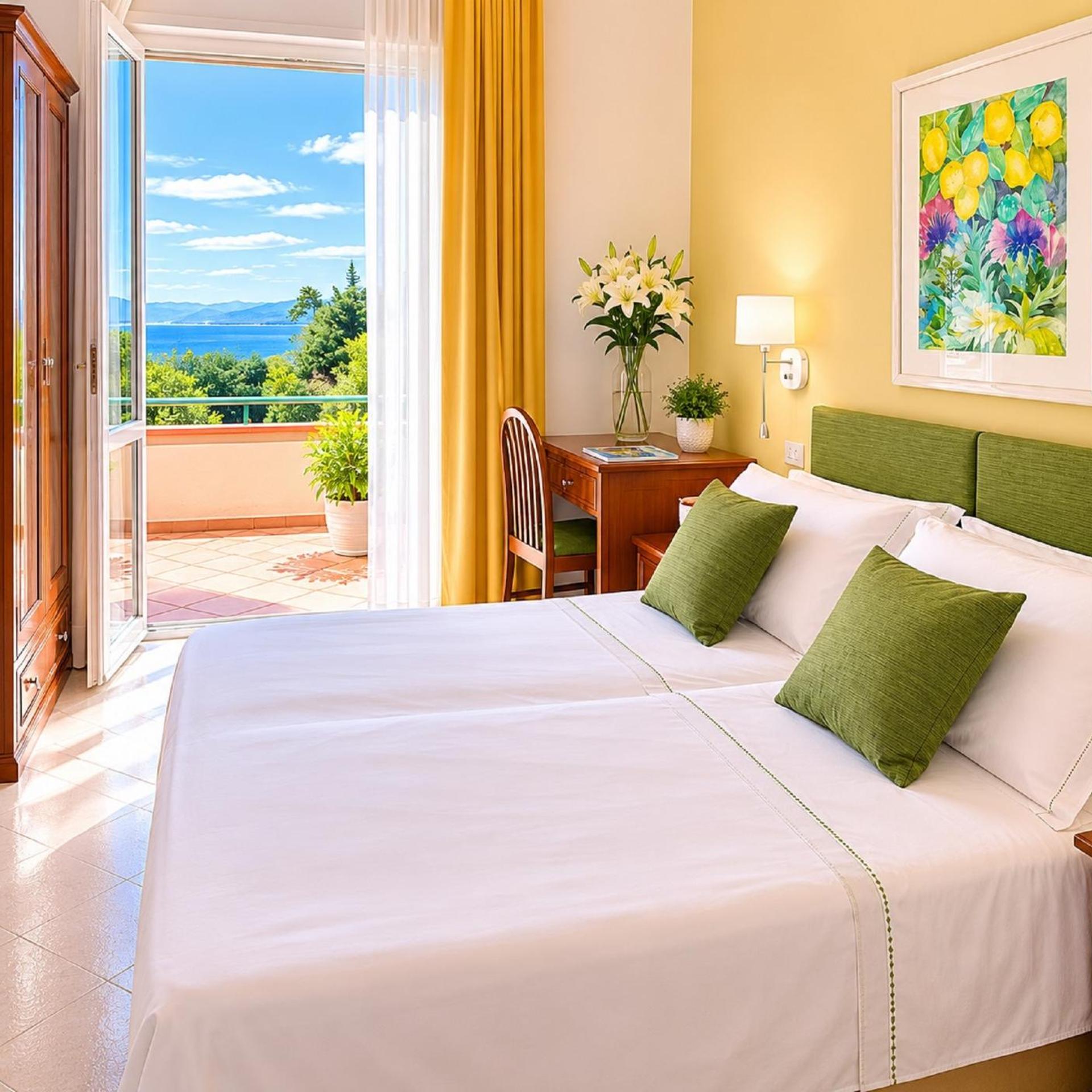 Room, Double or Twin Bed, Side Sea View