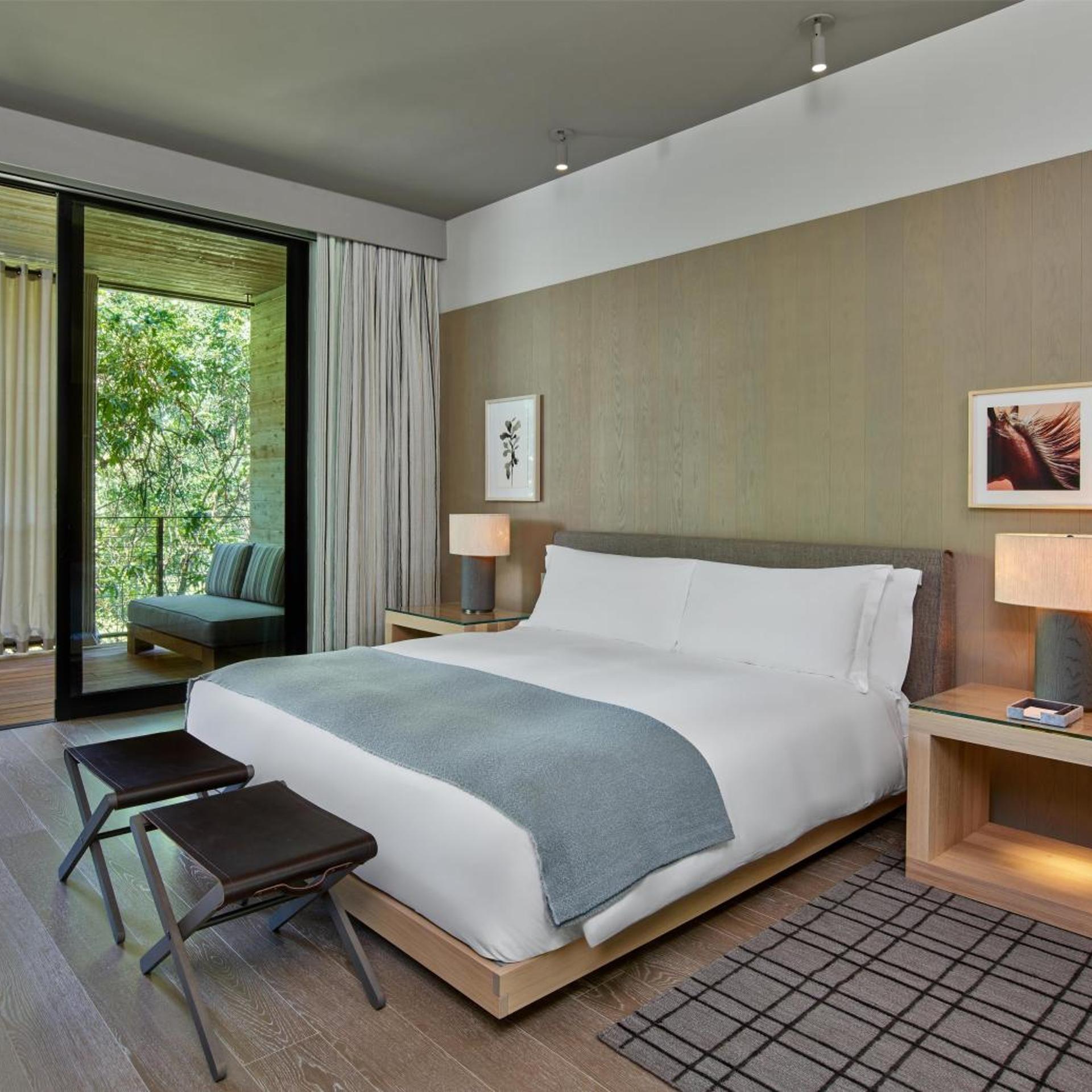 Suite, King Bed, Street Side View, Bathtub