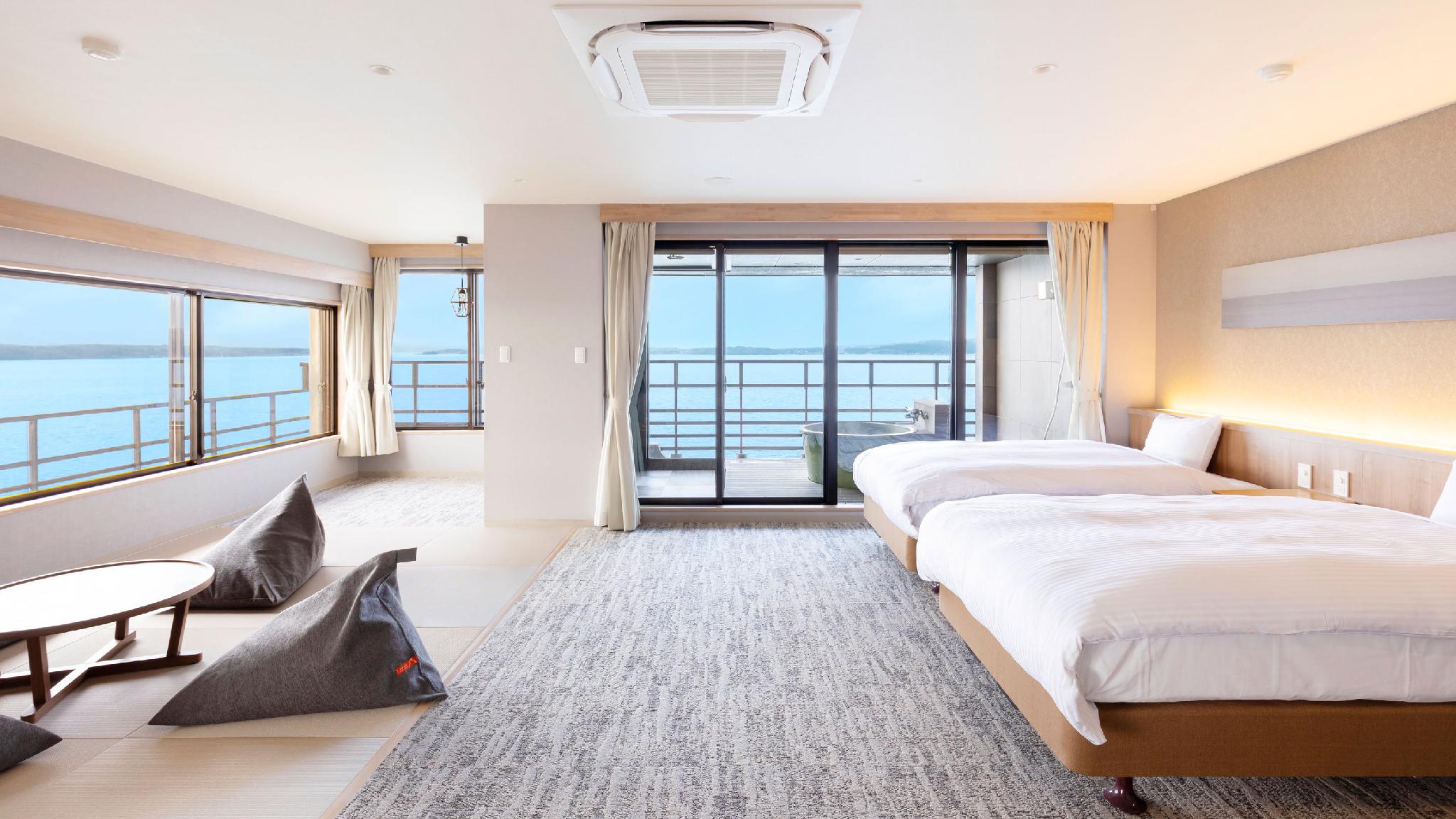 Japanese Western, Superior, Twin Beds, Ocean View, Outdoor Bath