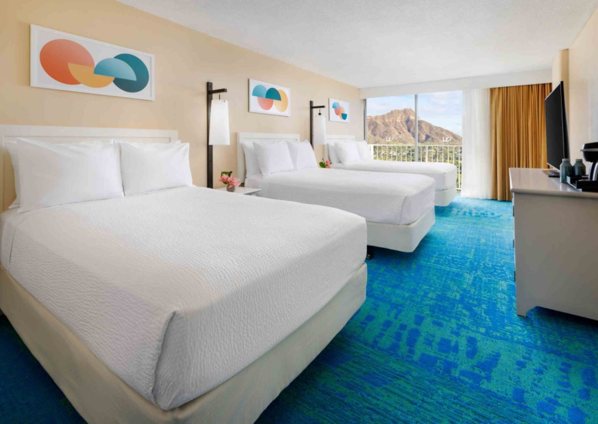 Diamond Head, Triple, Double Bed, with View