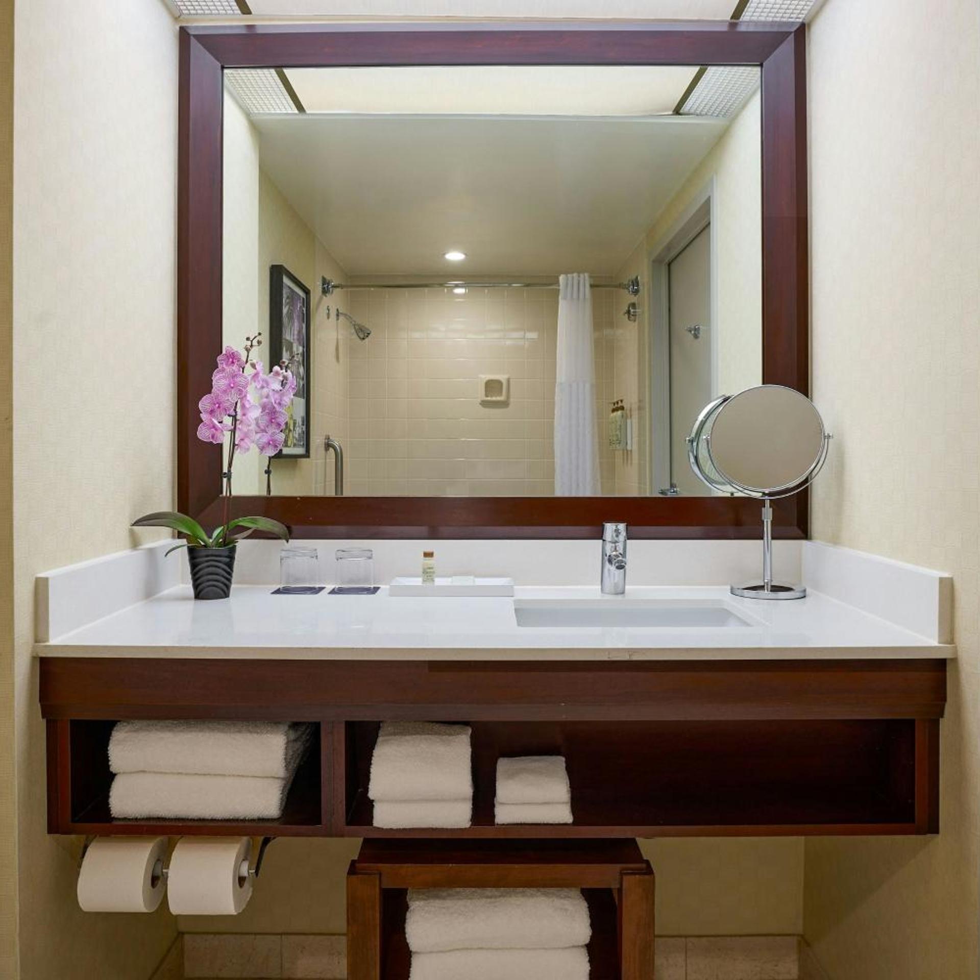 غرفة بسرير كينج بحوض استحمام لذوي الإعاقة، Renaissance Los Angeles Airport Hotel 8/10