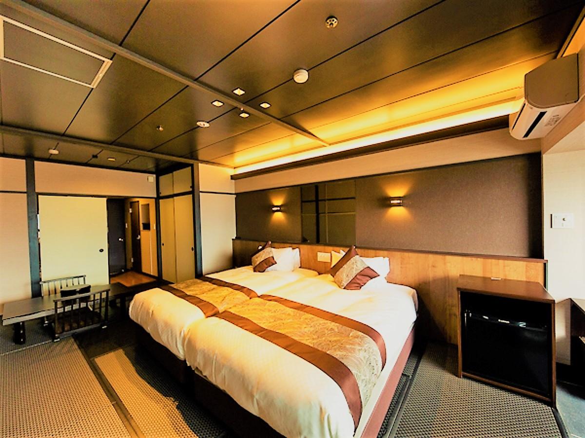 Semi Room, Japanese Western, Modern, 2 Semi Double Beds, Ocean View, Outdoor Bath, Smoking