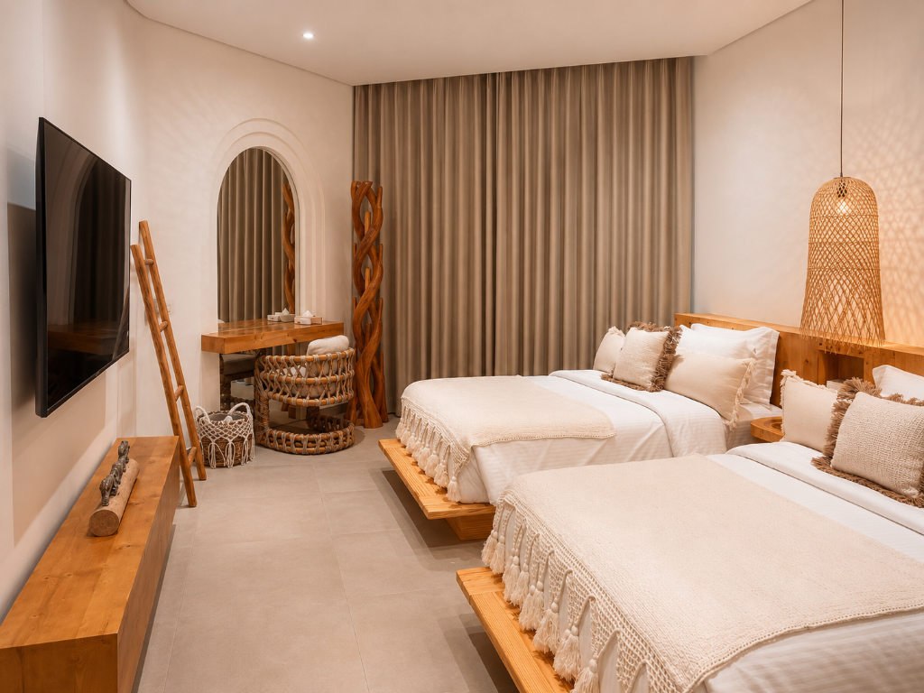 Boho, Chic, Suite, Twin Beds