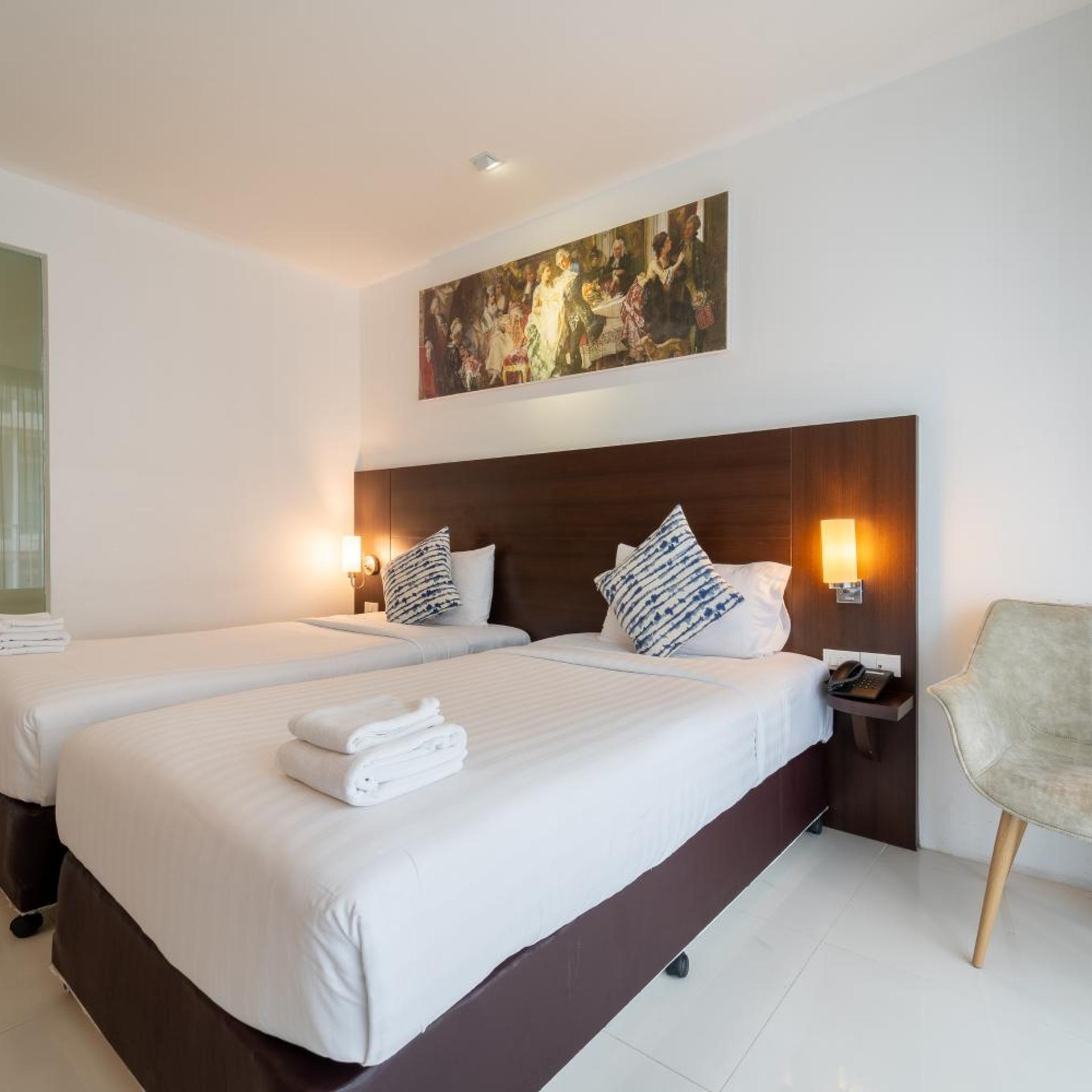 غرفة بسريرين منفصلين بشرفة، Rodina Beach Hotel 9/10