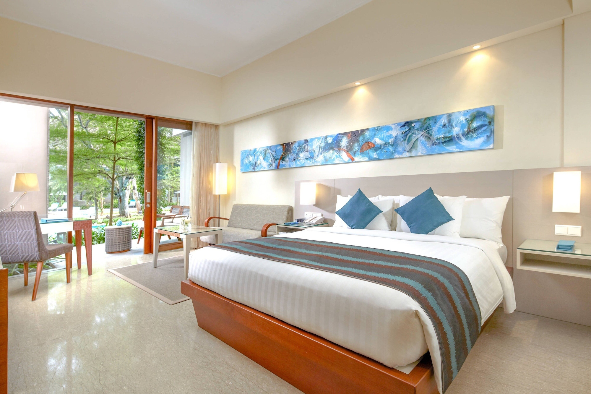 Deluxe, 2 Double Beds, Pool View, Terrace