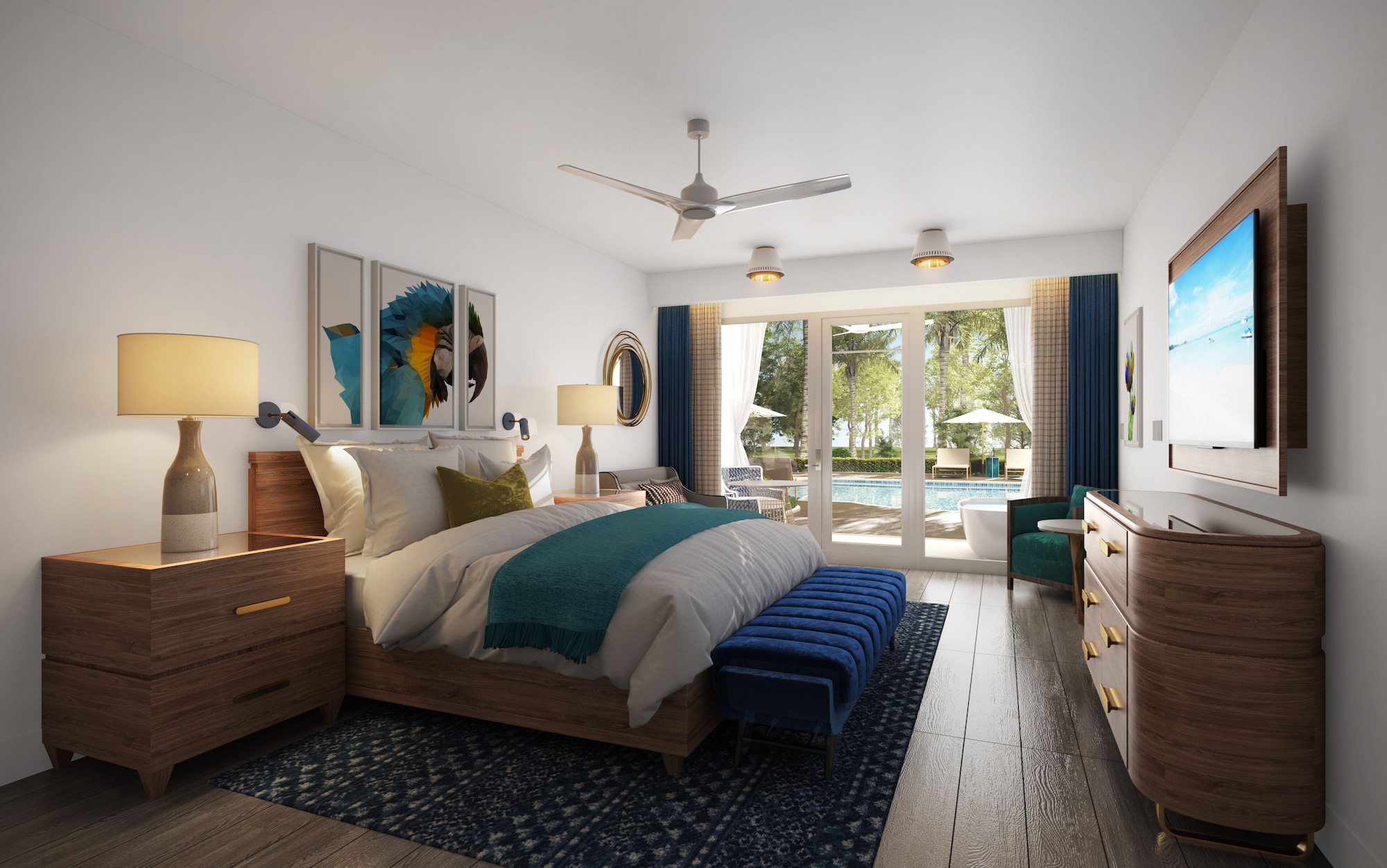 Grand, King Bed, Pool Side, Patio