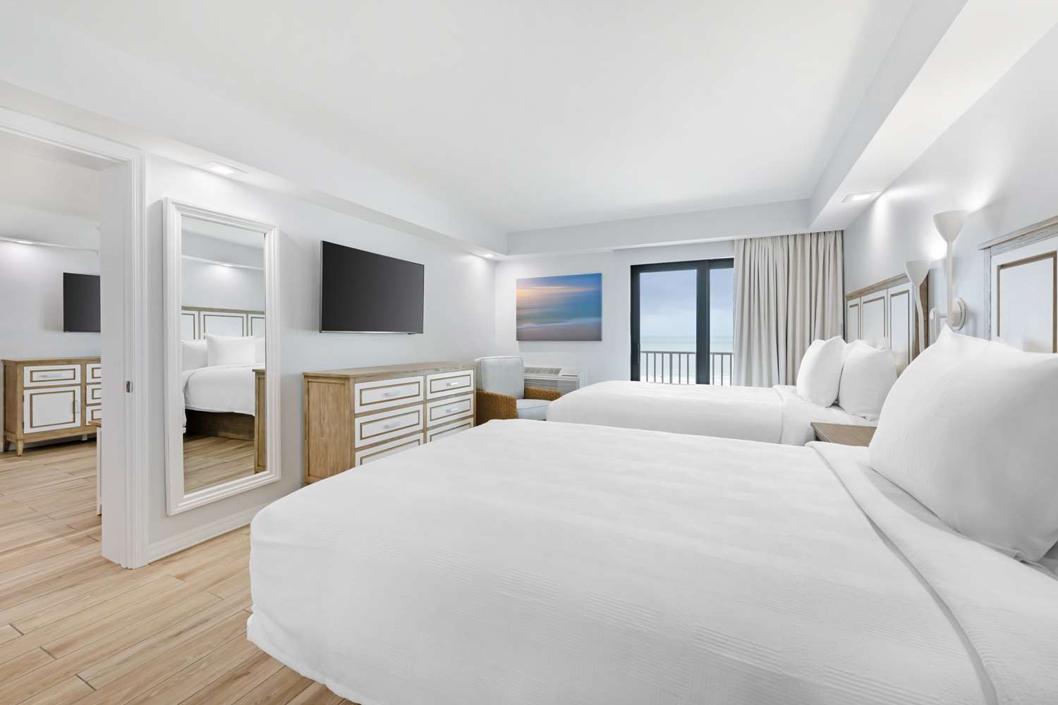 Suite, 2 Double Beds, Gulf View, Sofa, Balcony