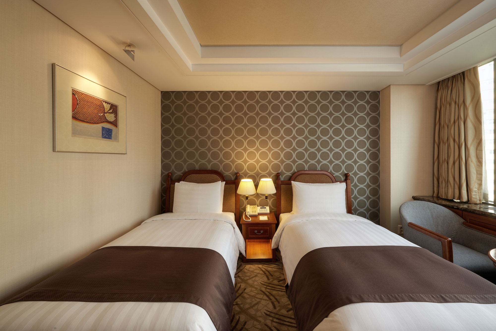 غرفة ديلوكس بسريرين منفصلين، Hotel Riviera Cheongdam 2/3