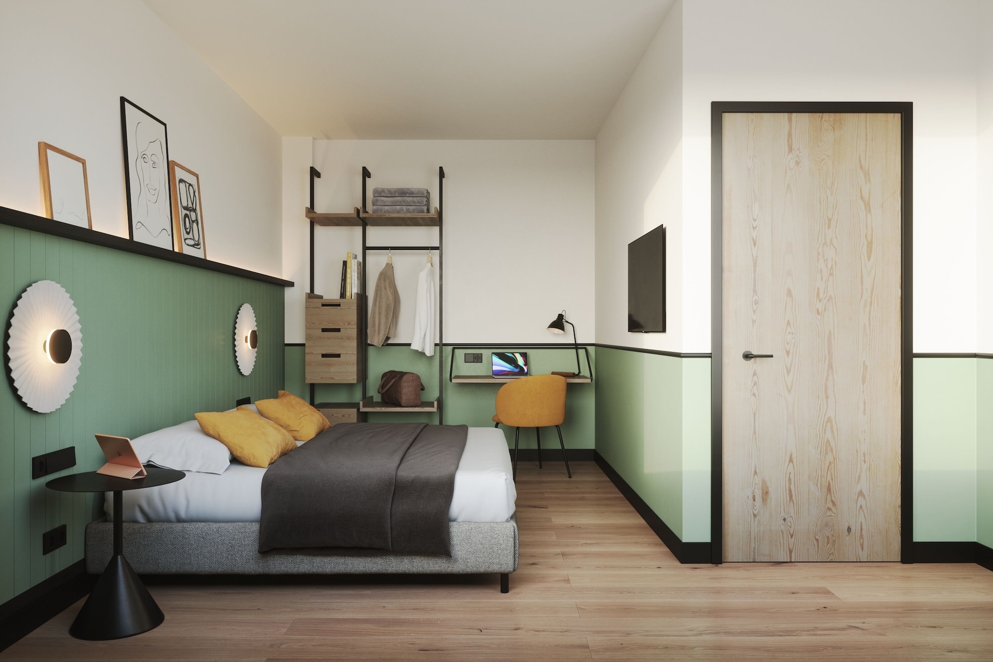 INTERIOR, DOUBLE BED