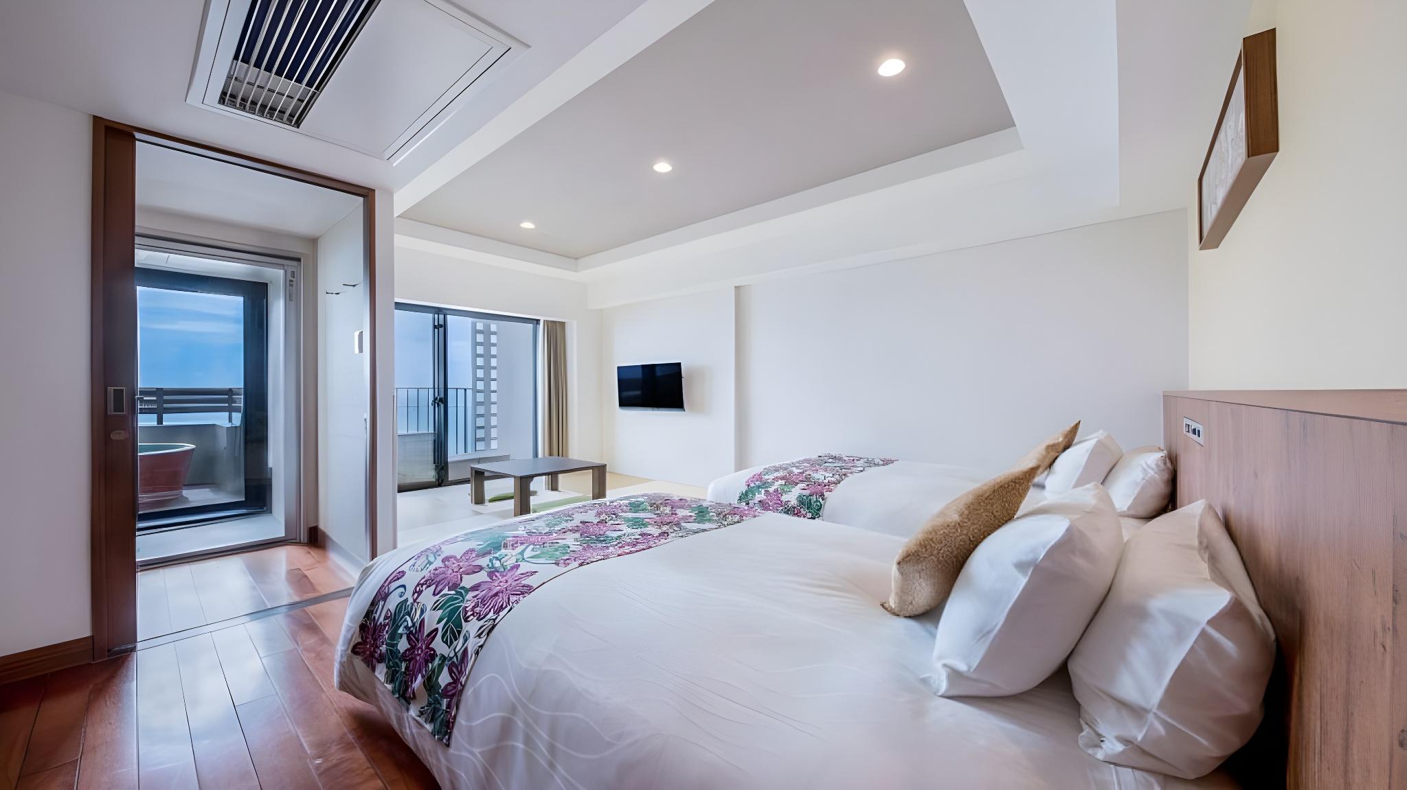 Semi Room, 2 Semi Double Beds, Ocean View, Outdoor Bath, Tatami
