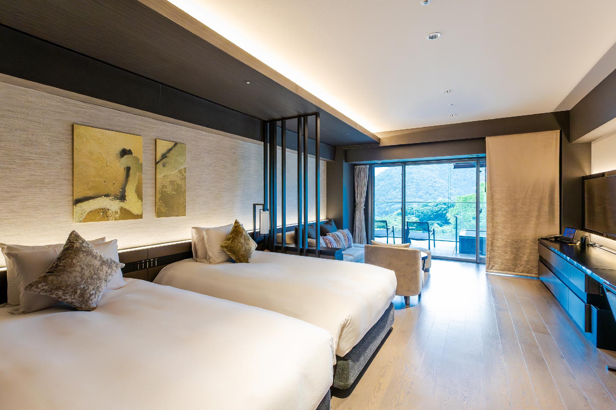 Semi Room, Western, Deluxe, 2 Semi Double Beds, Outdoor Bath, Sofa, West Wing, High Floor