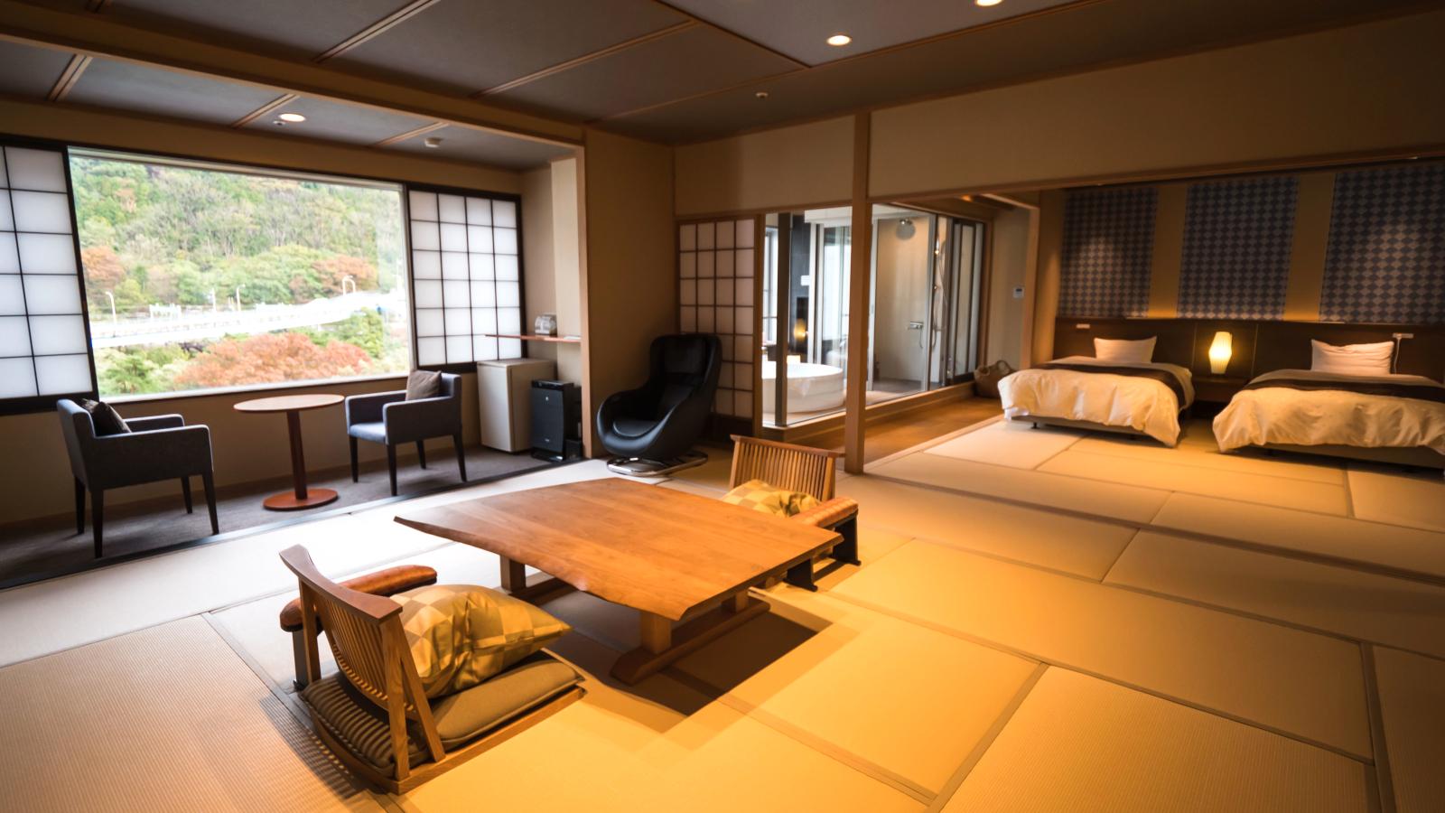 Japanese, Twin Beds, Mountain View, Tatami