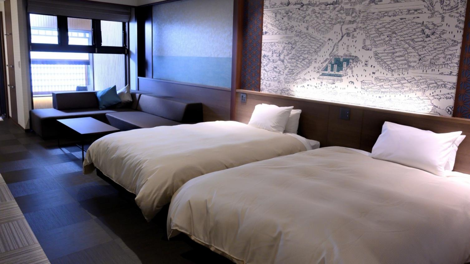 Room, Twin Beds, Outdoor Bath