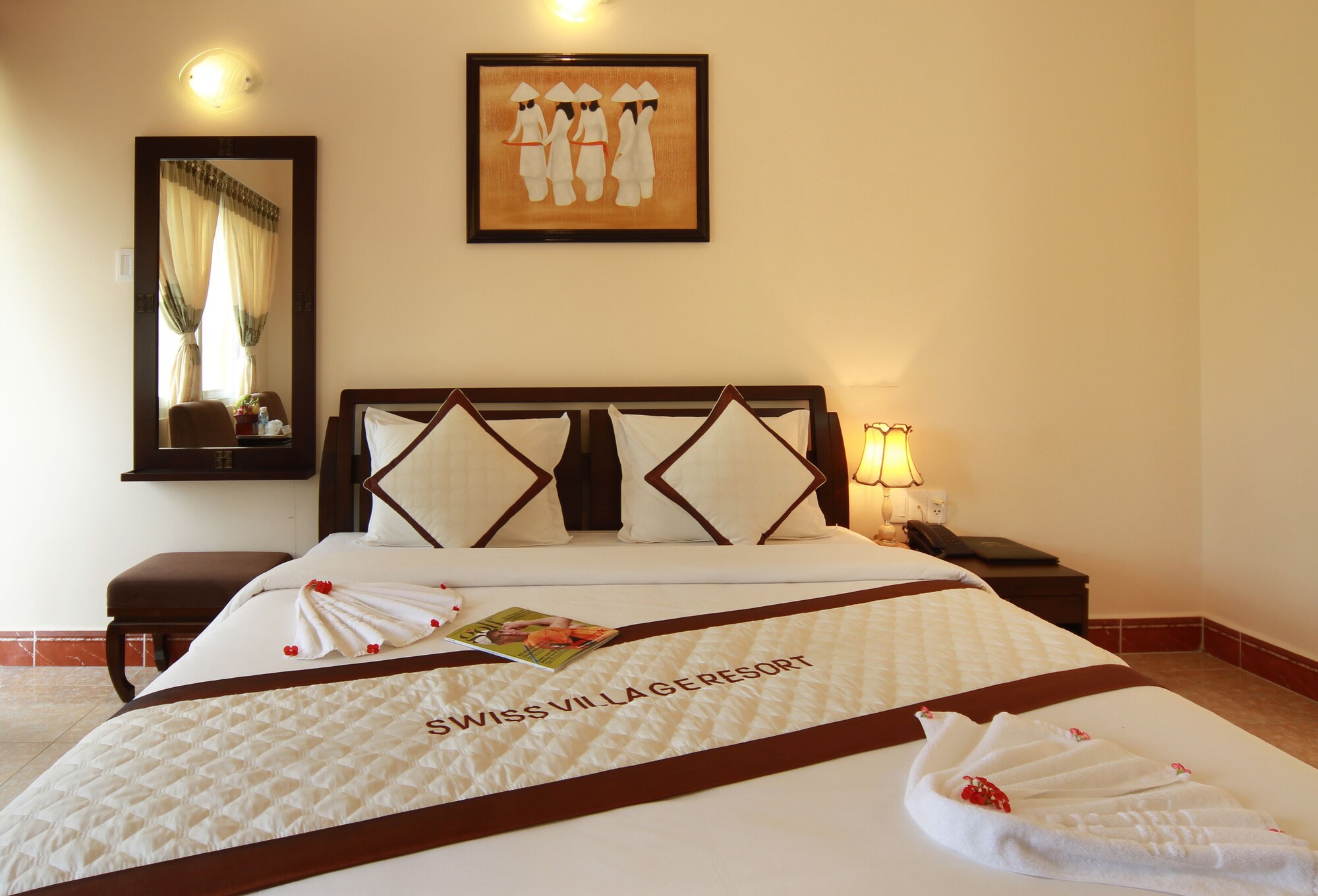 غرفة ديلوكس بسريرين منفصلين بإطلالة على الحديقة، Le Aqua Resort & Spa Phan Thiet 3/8