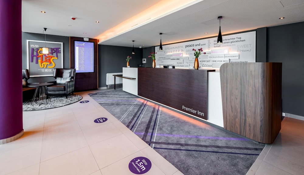 Lobby at Premier Inn Munich Airport Sud Hotel, HALLBERGMOOS - GERMANY