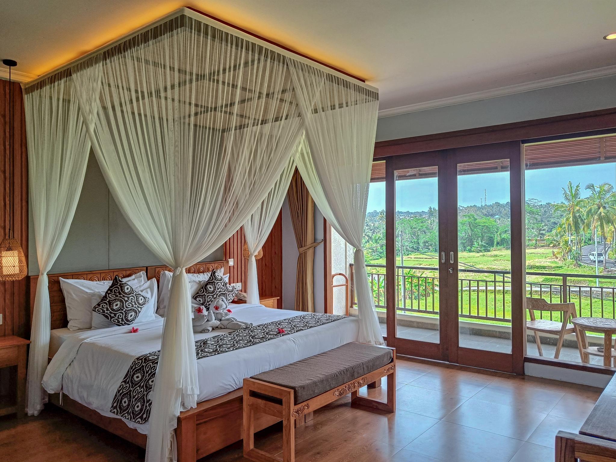 Deluxe, Double Bed, Rice Field View