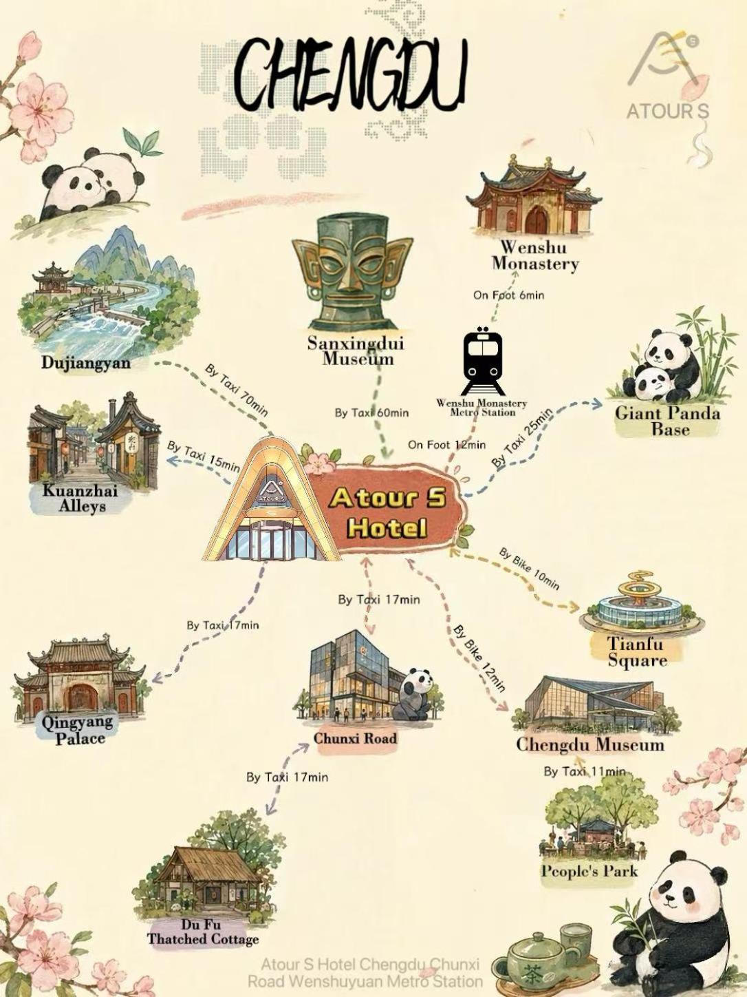 Atour S Hotel Wenshu Yuan Monastery Subway Station Chunxi Road 3/41