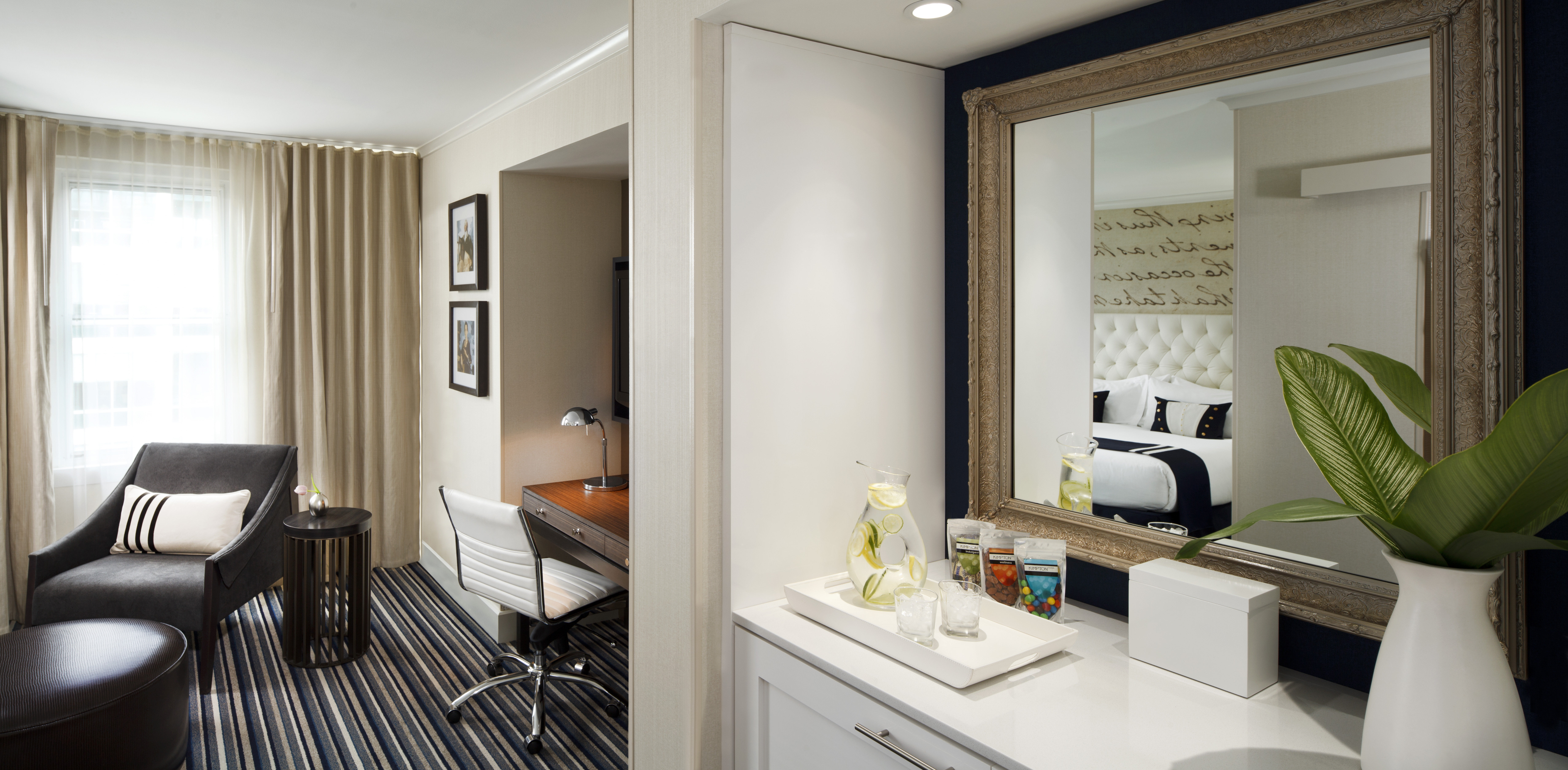 غرفة ديلوكس بسرير كينج مع أريكة، The Hotel George A Kimpton Hotel 3/4