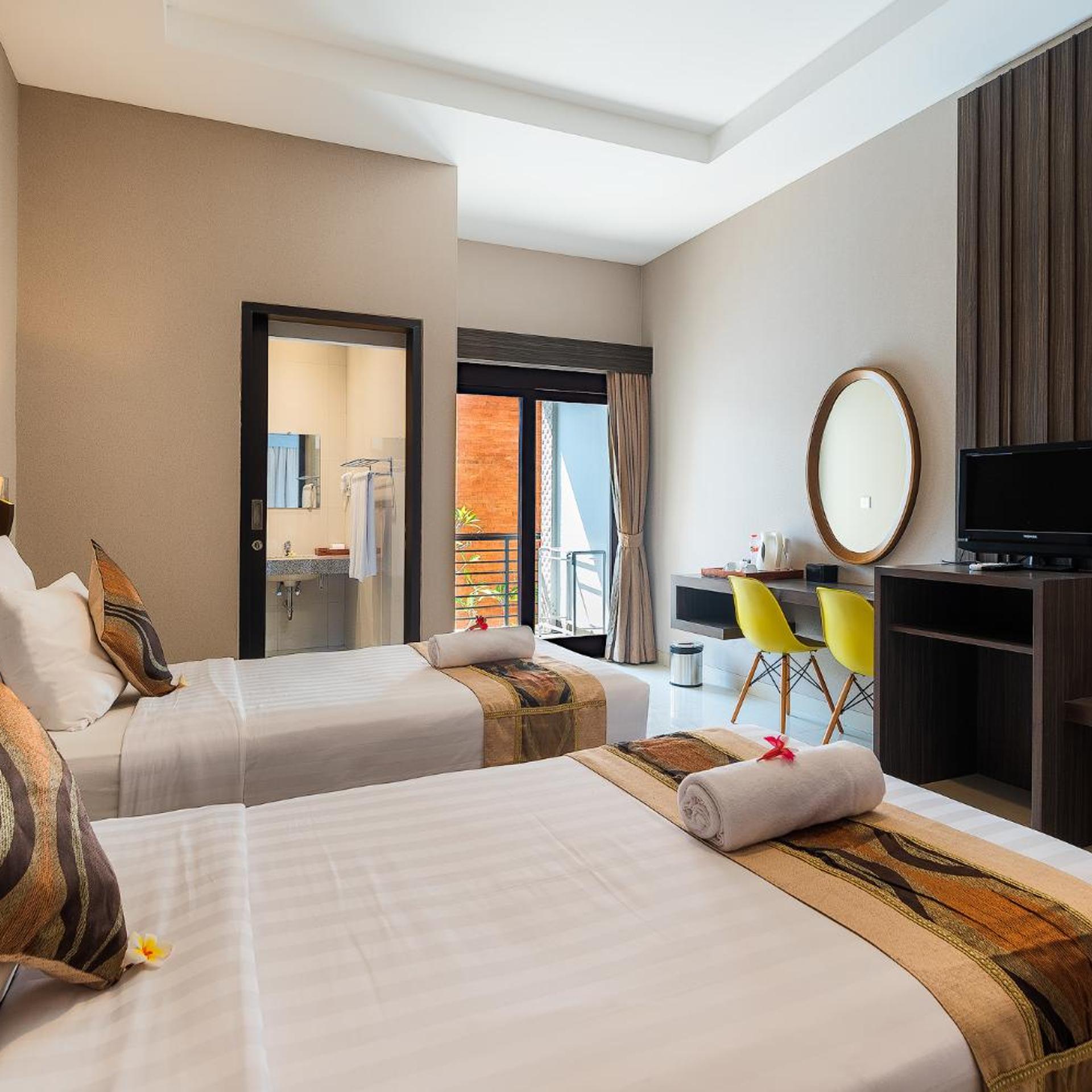 غرفة ديلوكس بسريرين منفصلين بإطلالة على البحر، Padma Sari Hotel 7/10