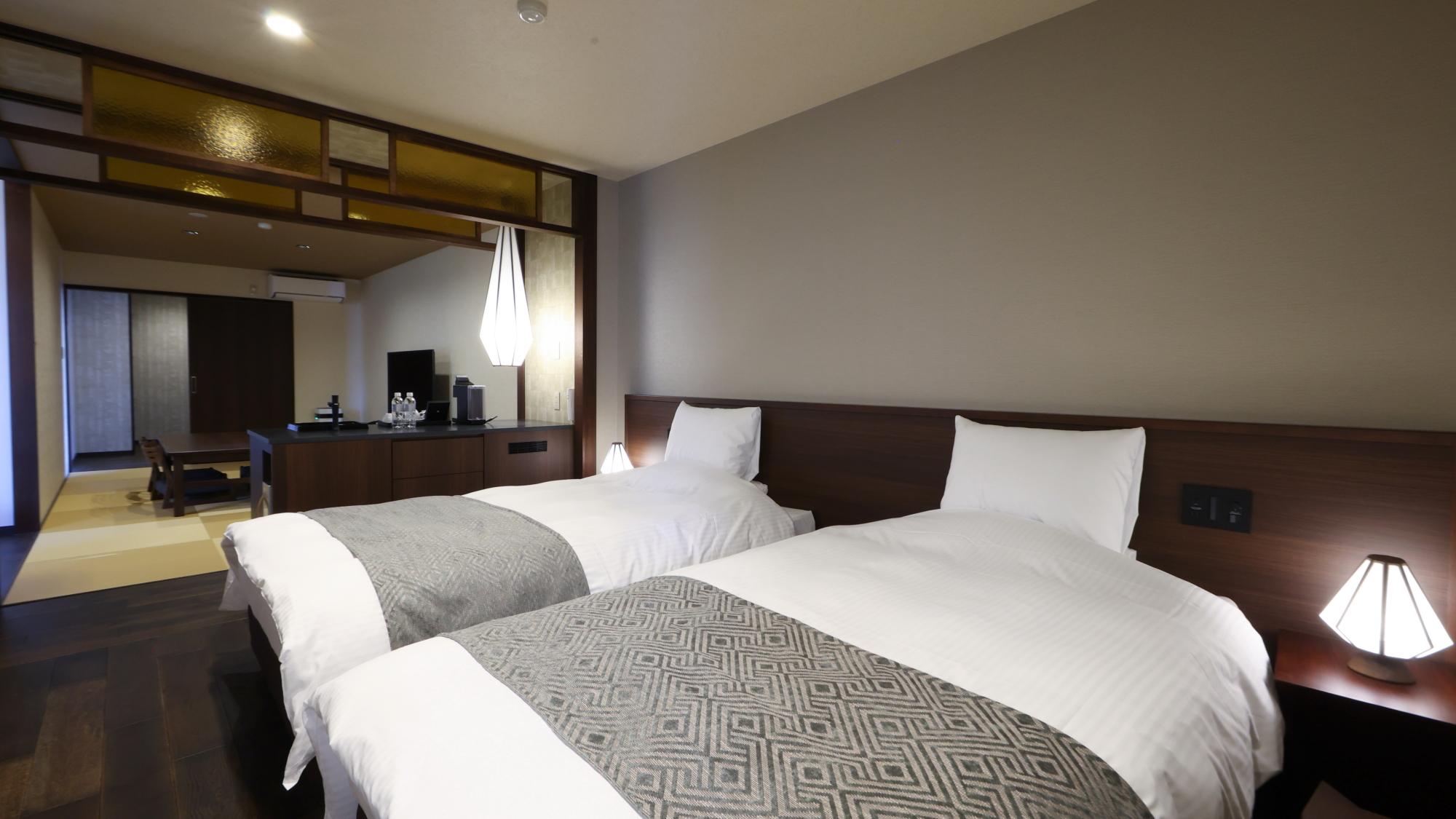 Japanese Western, 2 Semi Double Beds, Outdoor Bath