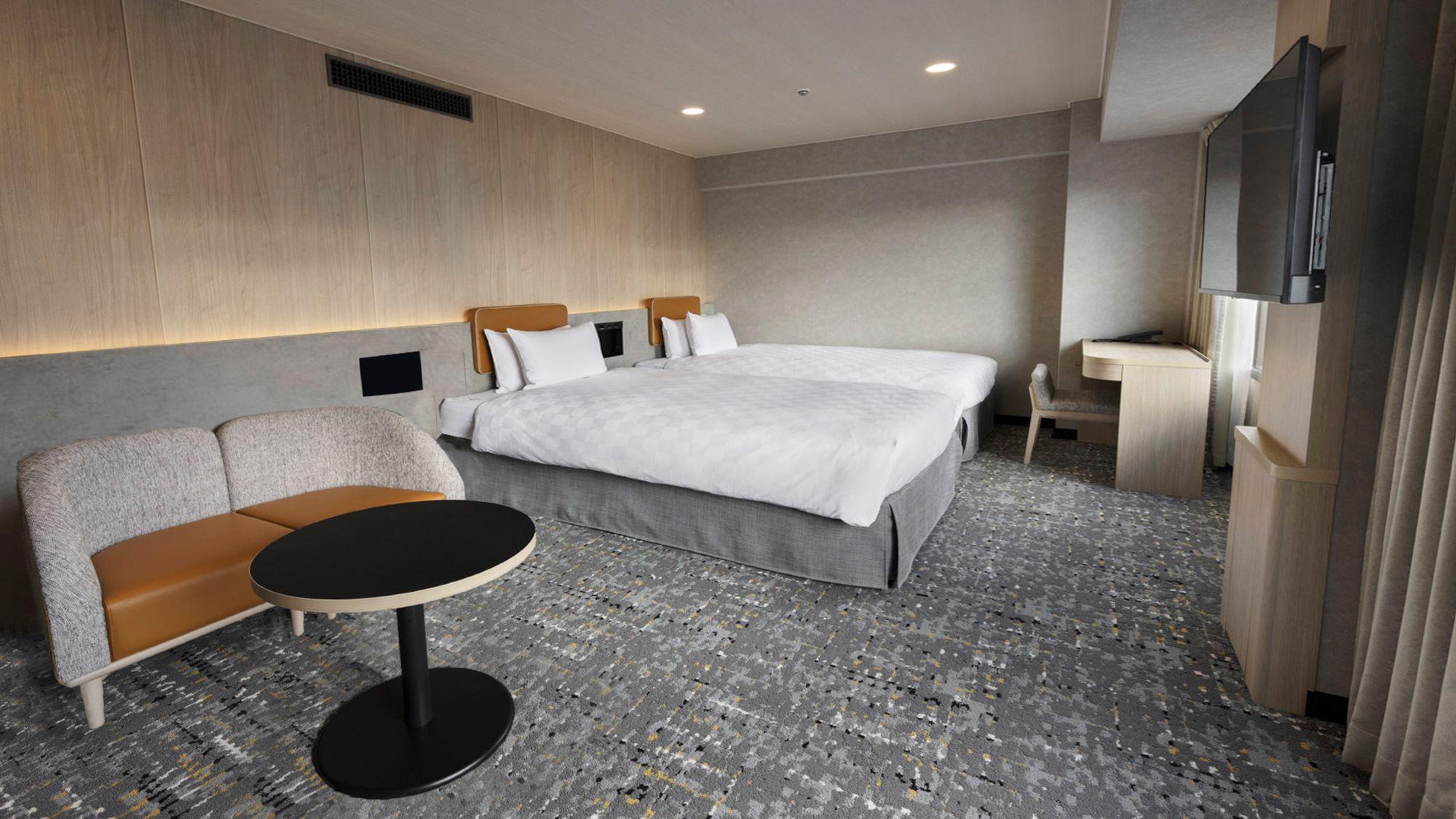Standard, Twin Beds, Night View