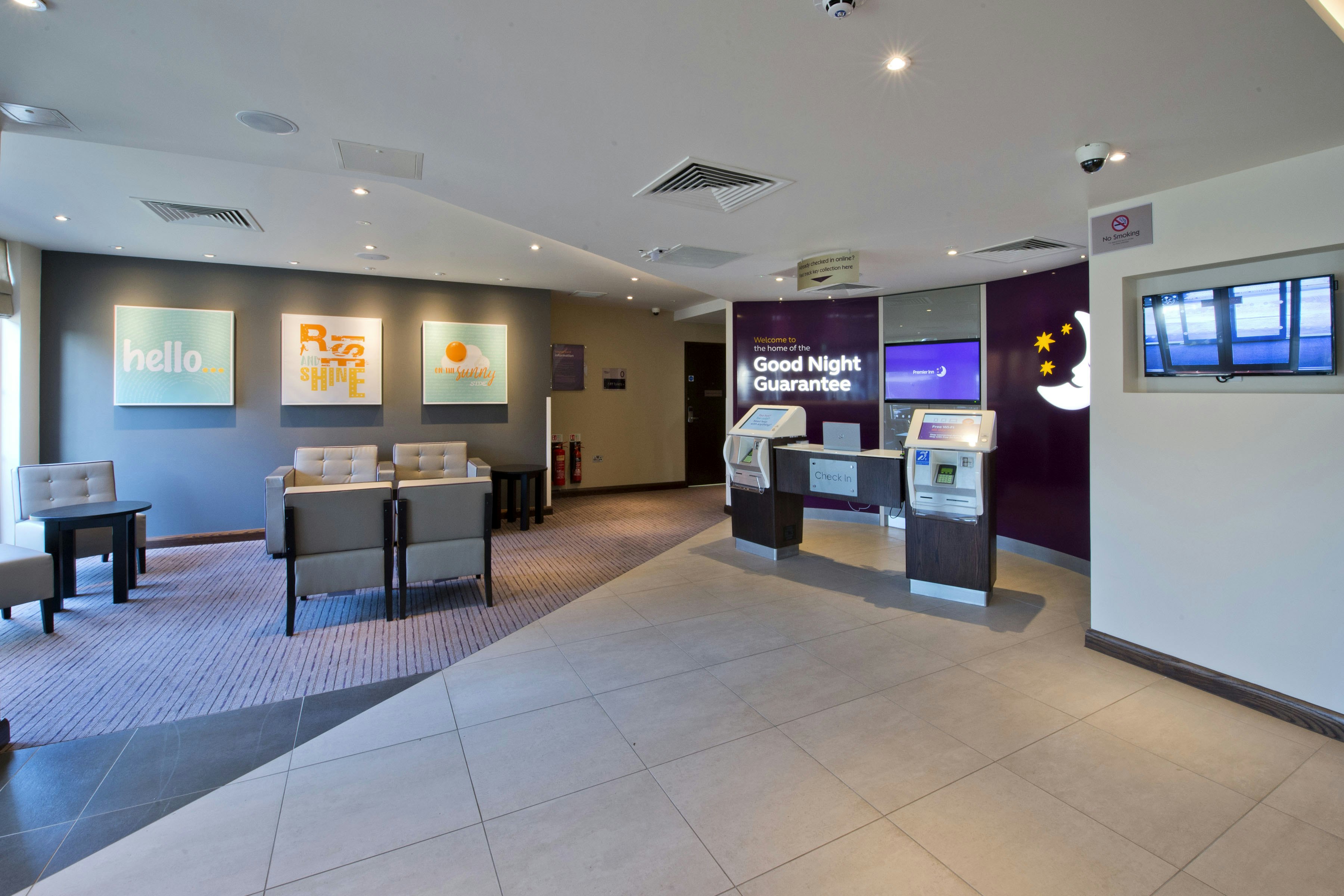 Lobby at Premier Inn Slough Central South Windsor Road Hotel, Stanwell