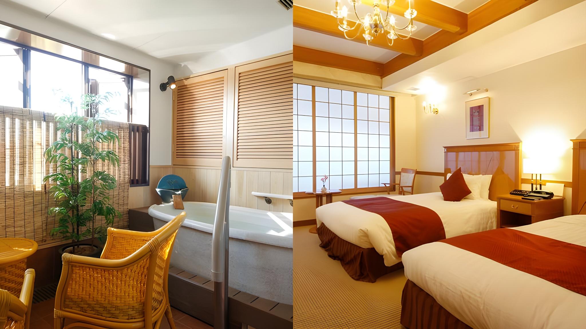 Honkan, Standard, Twin Beds, Outdoor Bath