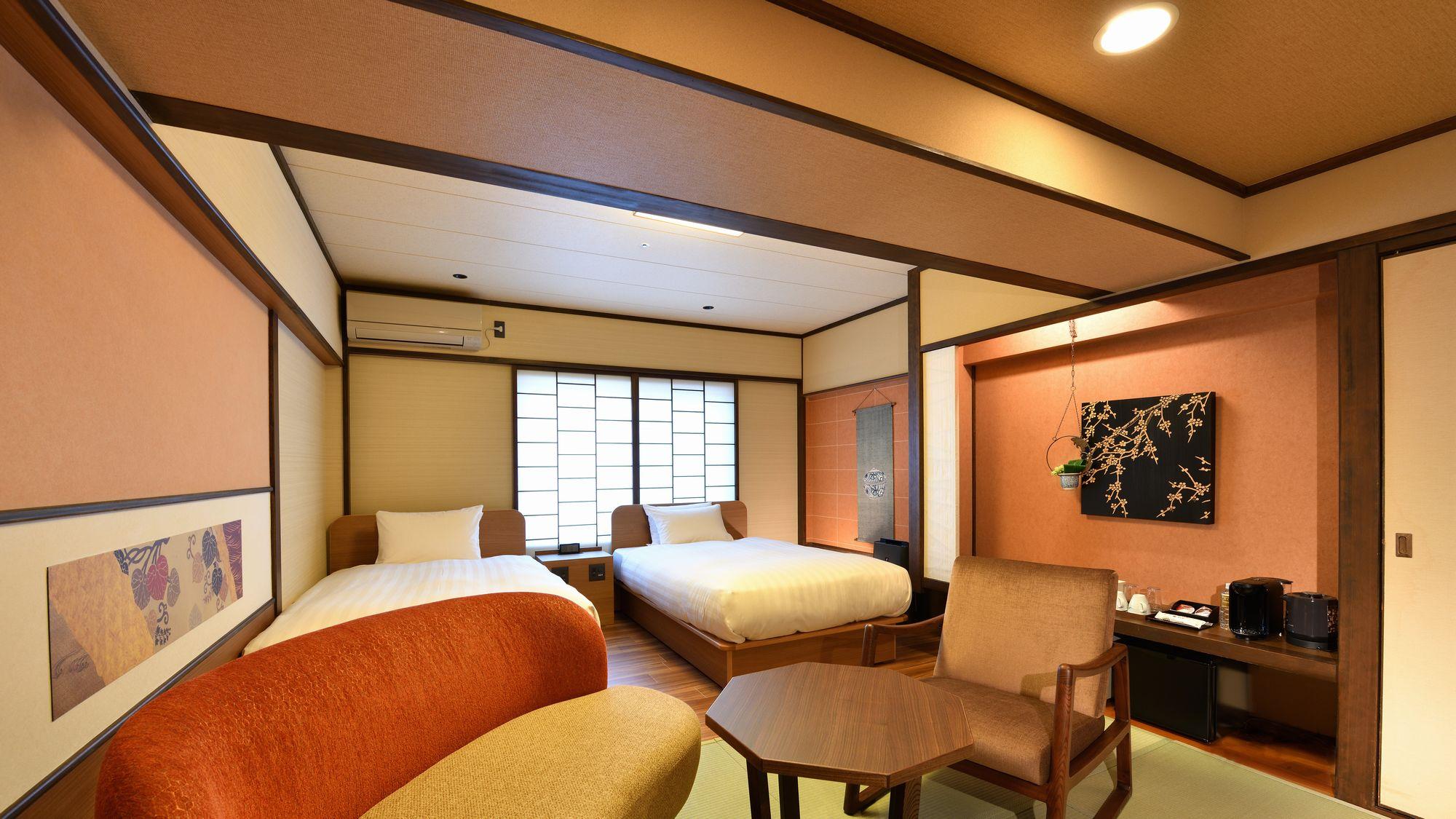 Renovated, Japanese, Modern, Twin Beds