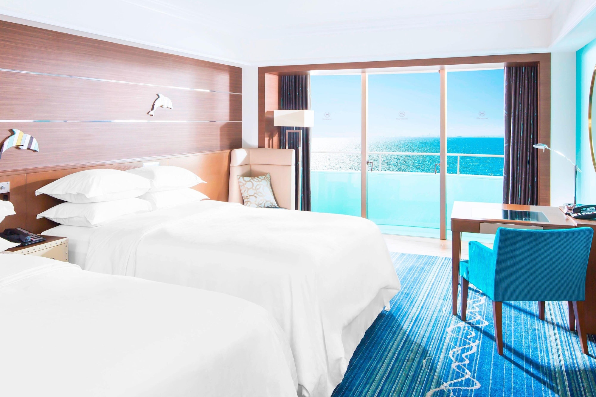 غرفة بسريرين مزدوجين بشرفة، Sheraton Grande Tokyo Bay Hotel 3/6