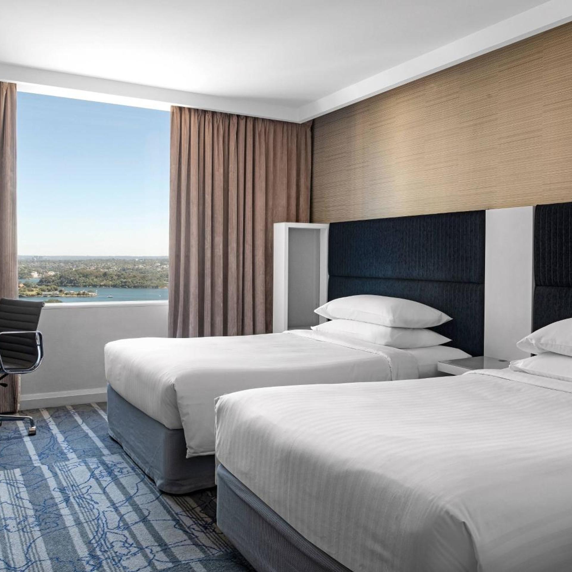 Guest Room, 2 Double Beds, Partial Harbour Bridge View