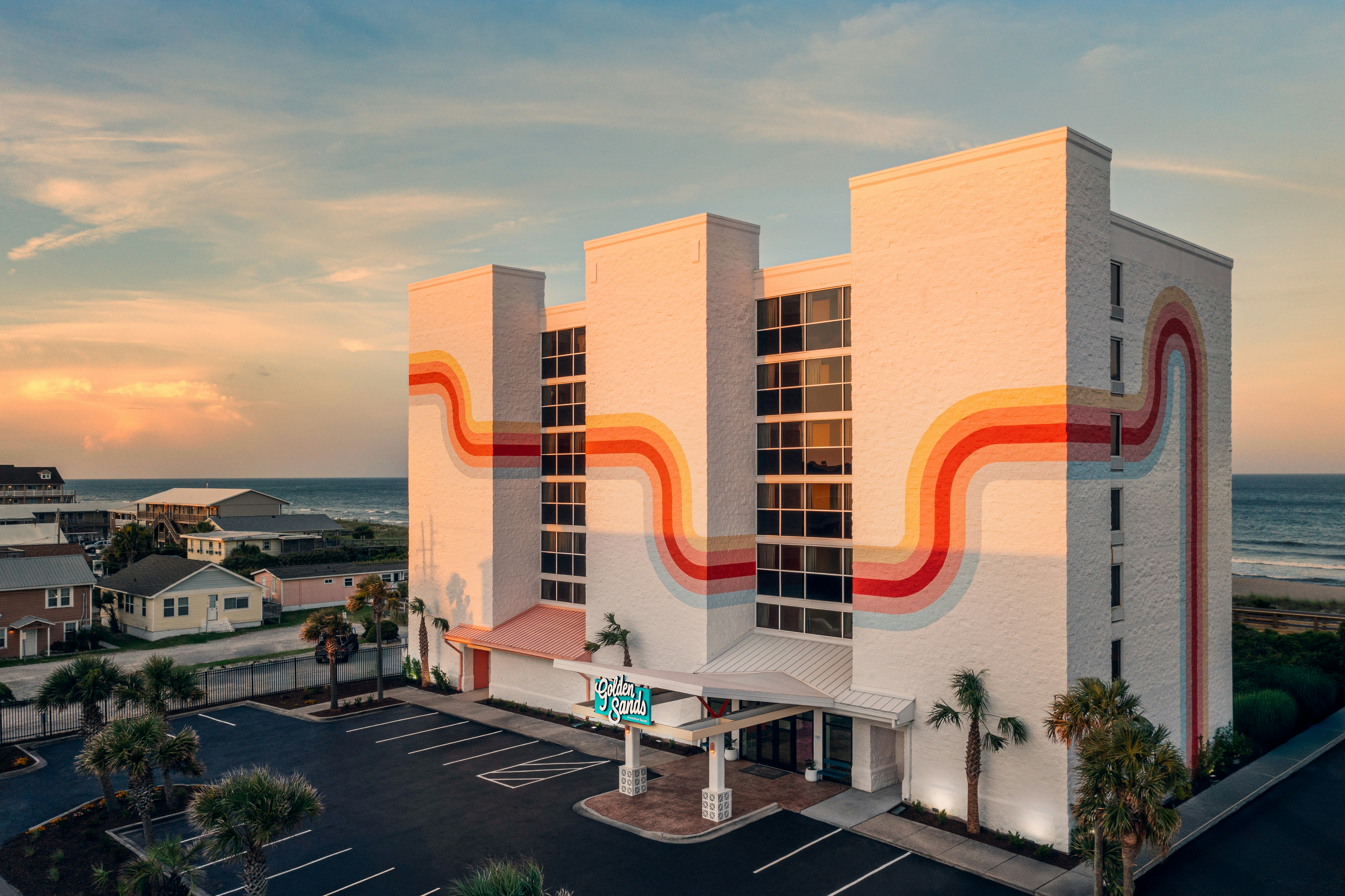 Golden Sands Carolina Beach Oceanfront Tapestry by Hilton