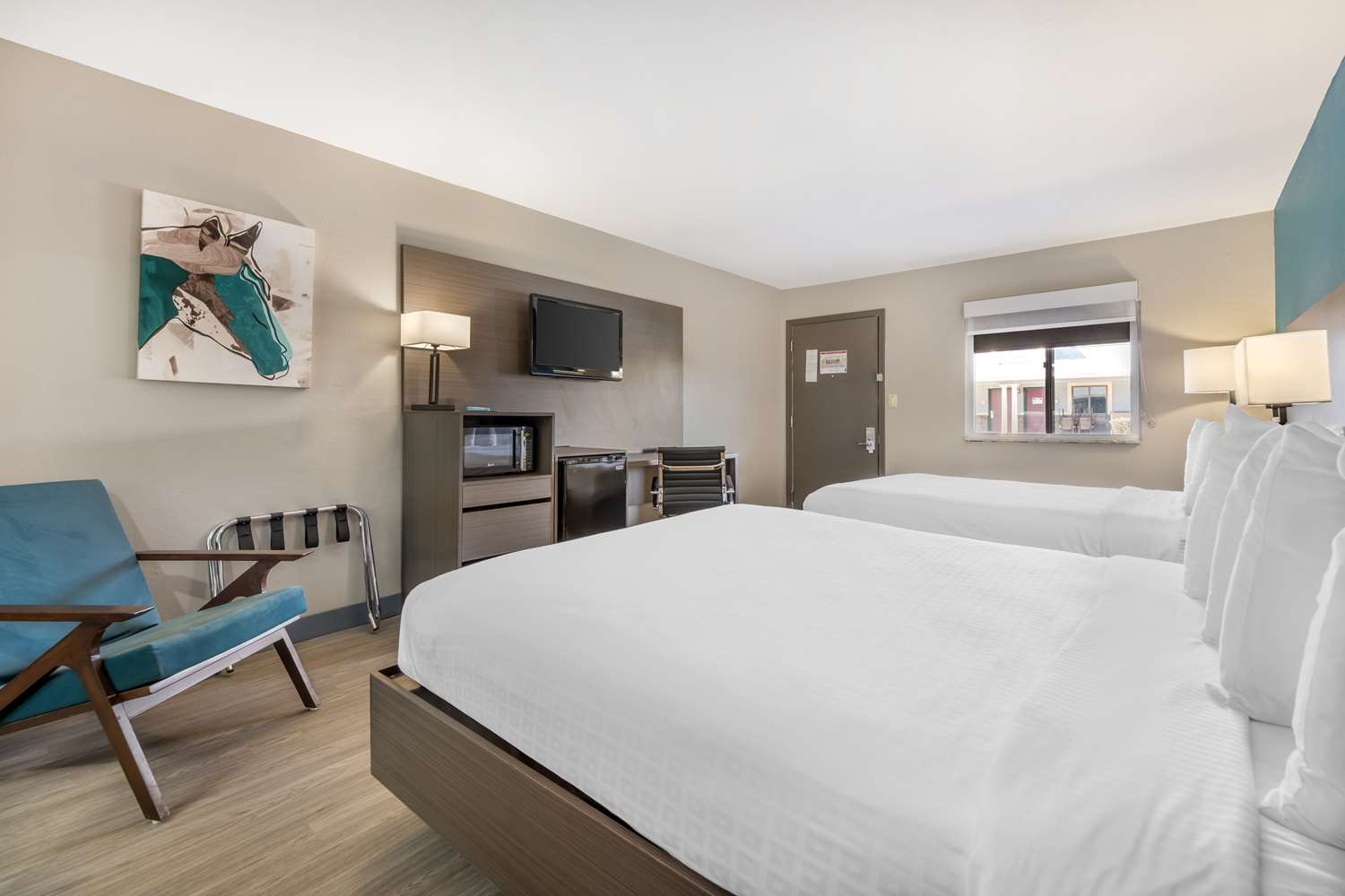 Room, 2 Queen Beds, Living Area, Kitchen