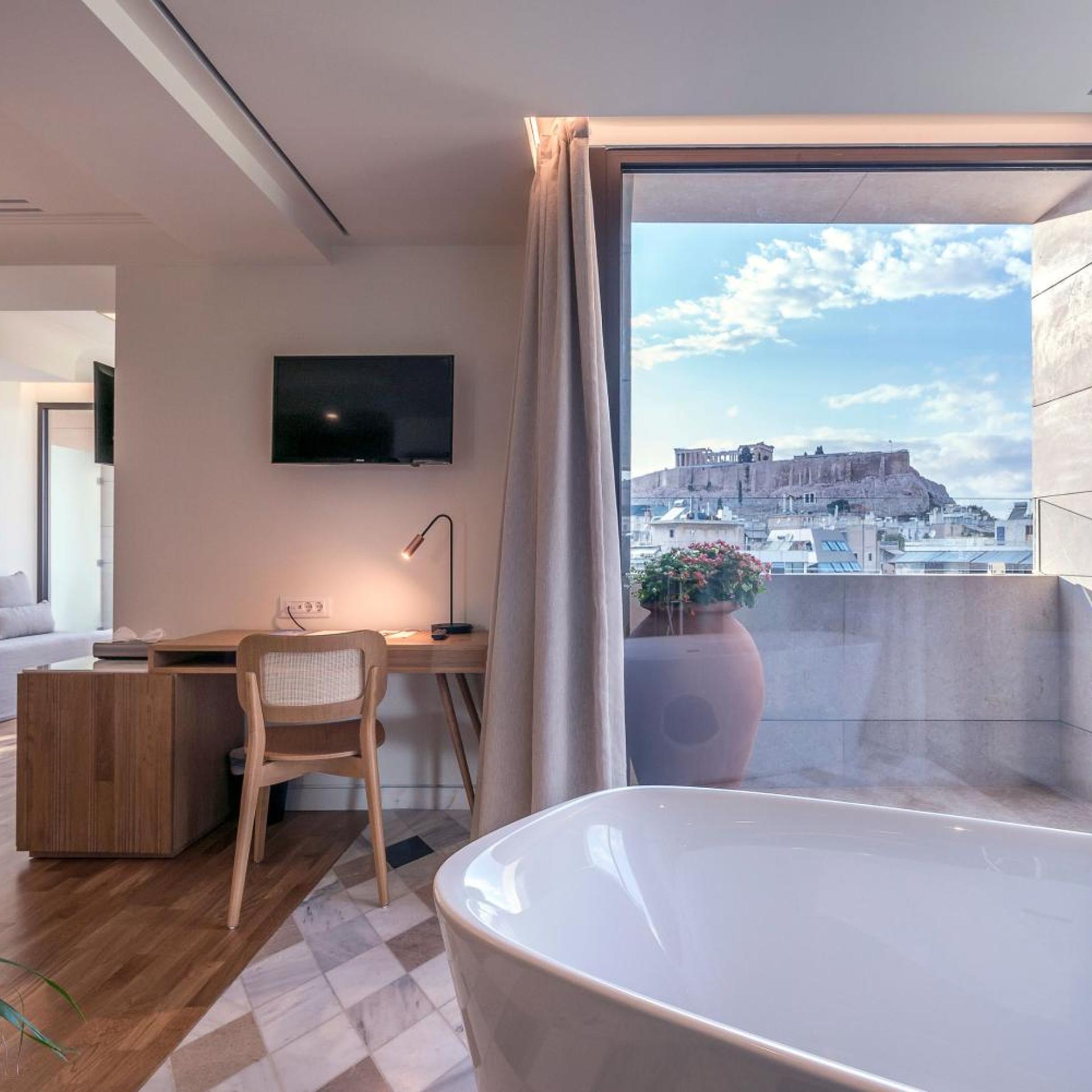 Divine, Suite, Single Bed, Acropolis View