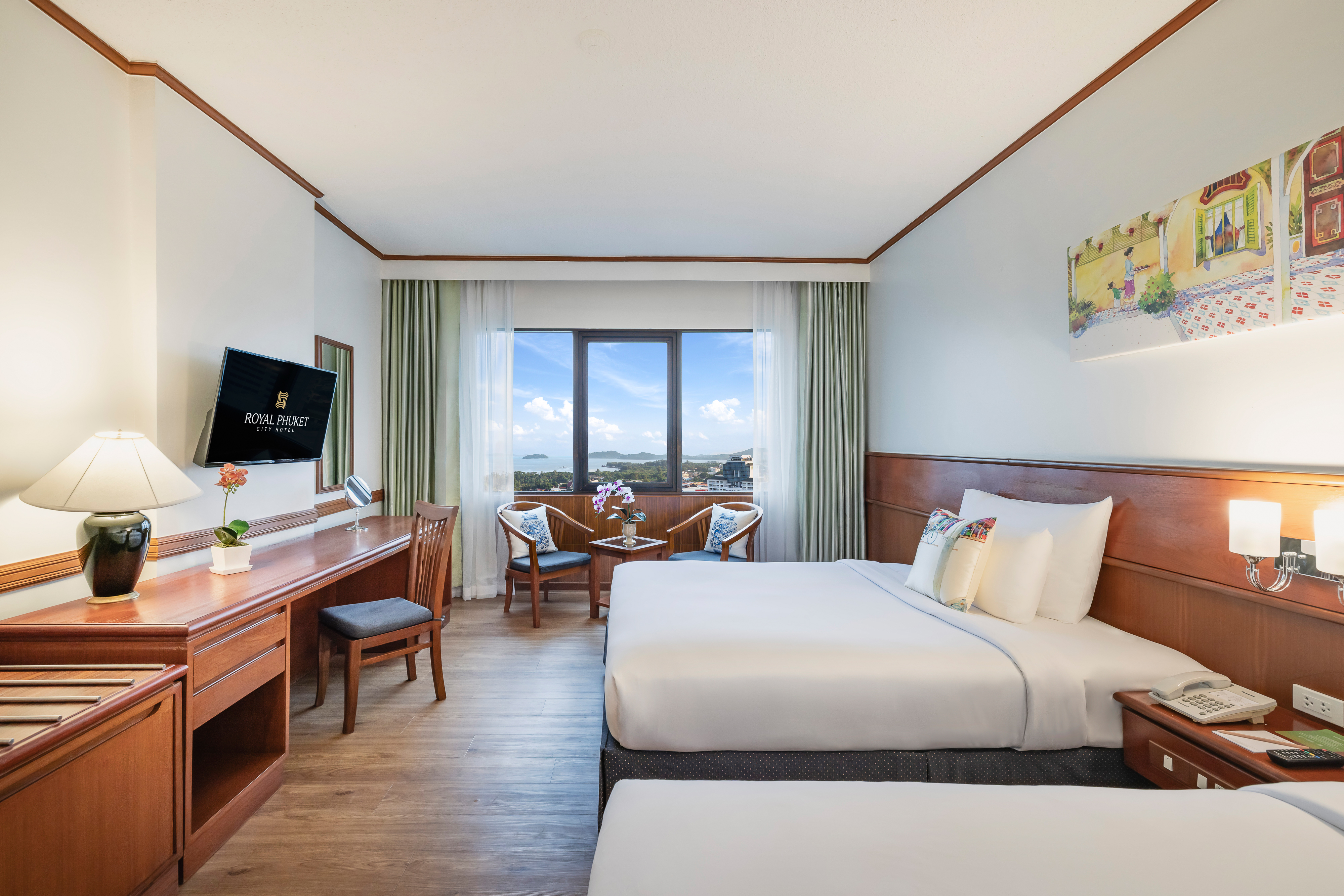 Room, Double or Twin Bed, Partial Sea View